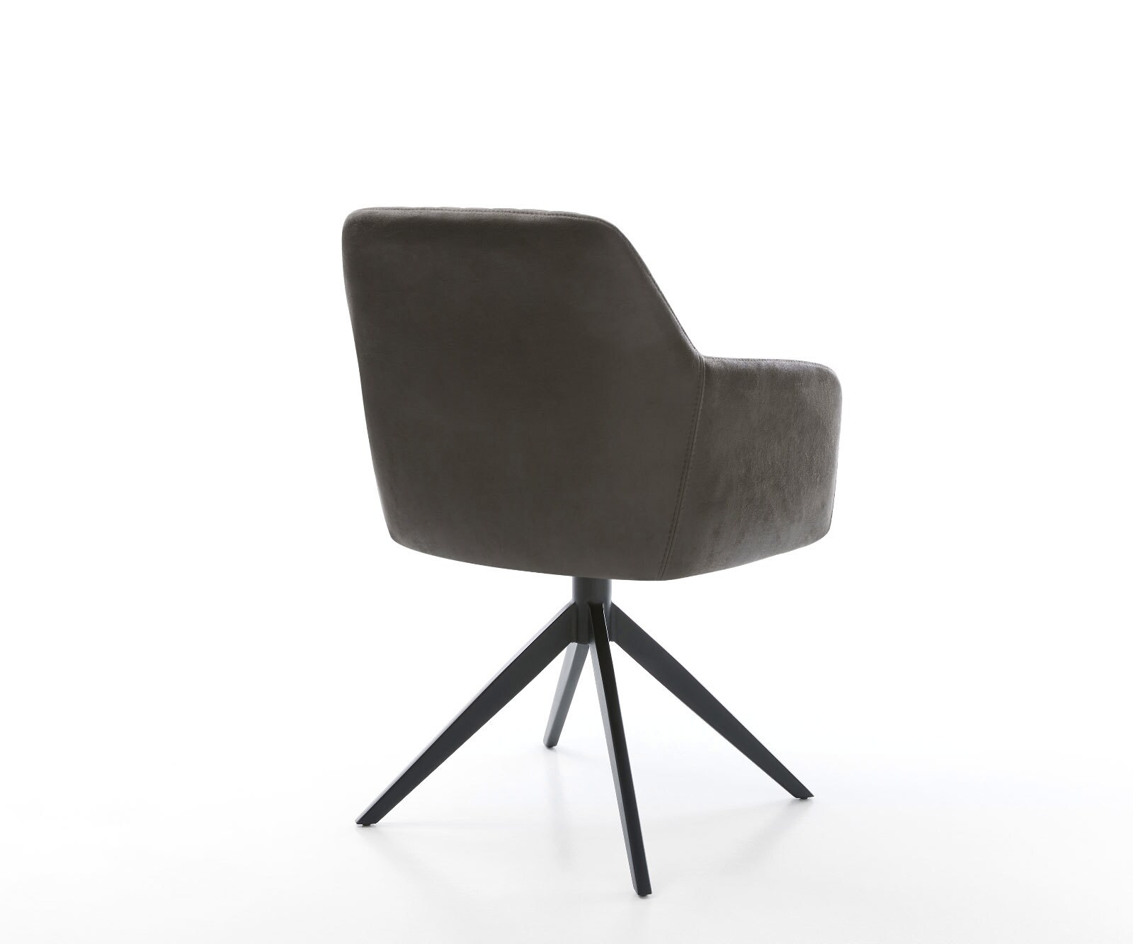 Draaistoel Greg-Flex microvelours antraciet vintage kruisframe breed zwart 360° draaibaar rocker-functie pocketveer kern 4