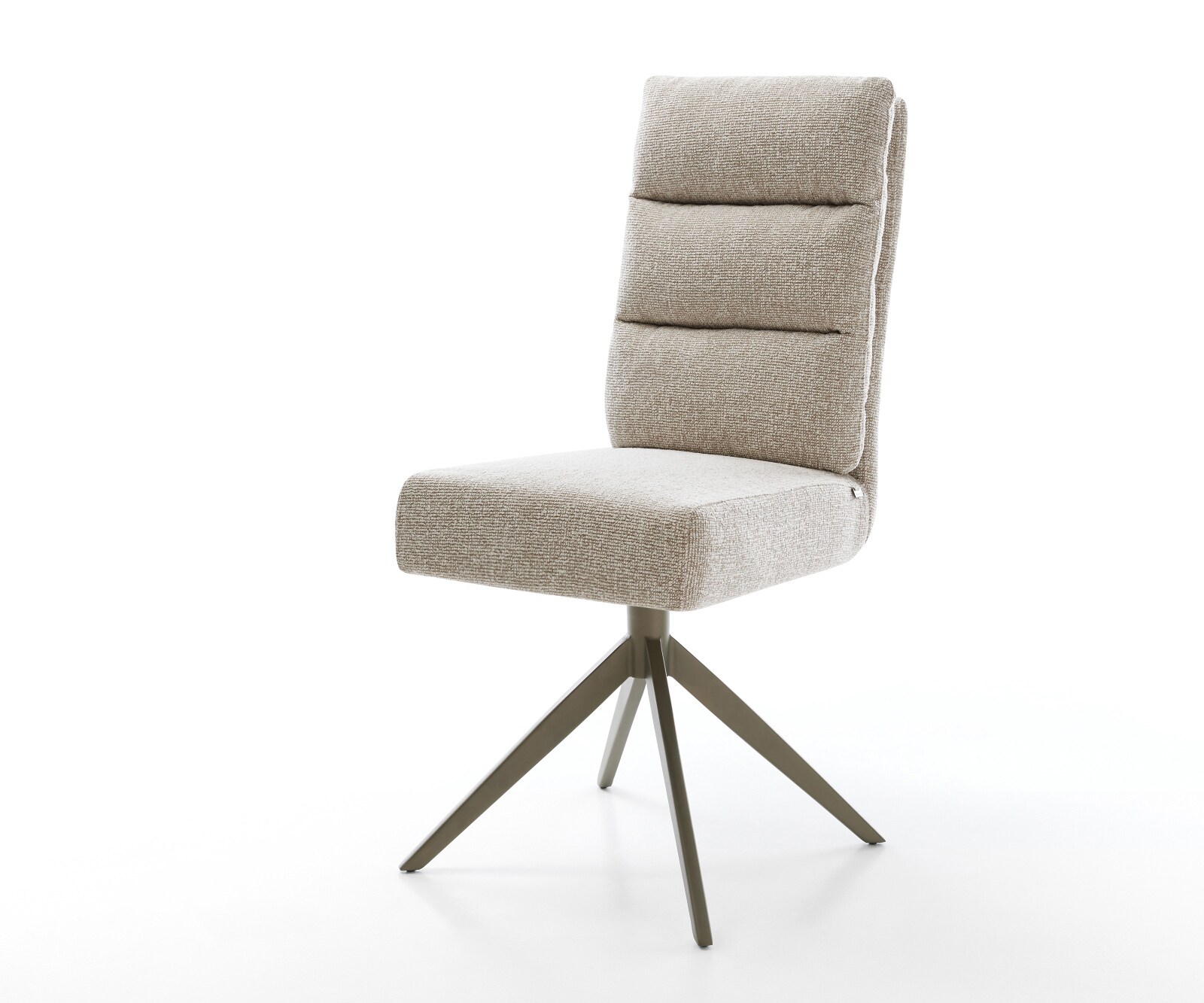 Draaistoel Pela-Flex geweven stof beige kruisframe breed afwerking met titanium 360° draaibaar rocker-functie pocketveer kern 1