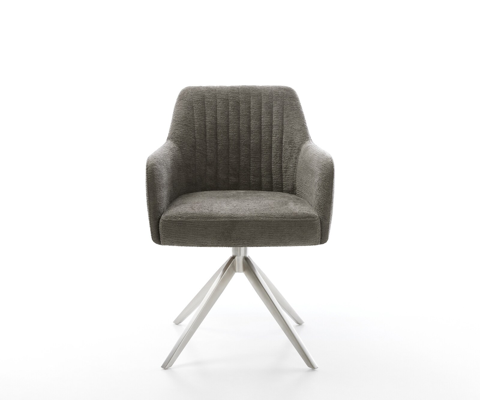 Draaistoel Greg-Flex bouclé zacht mud kruisframe breed roestvrij staal 360° draaibaar rocker-functie pocketveer kern 2