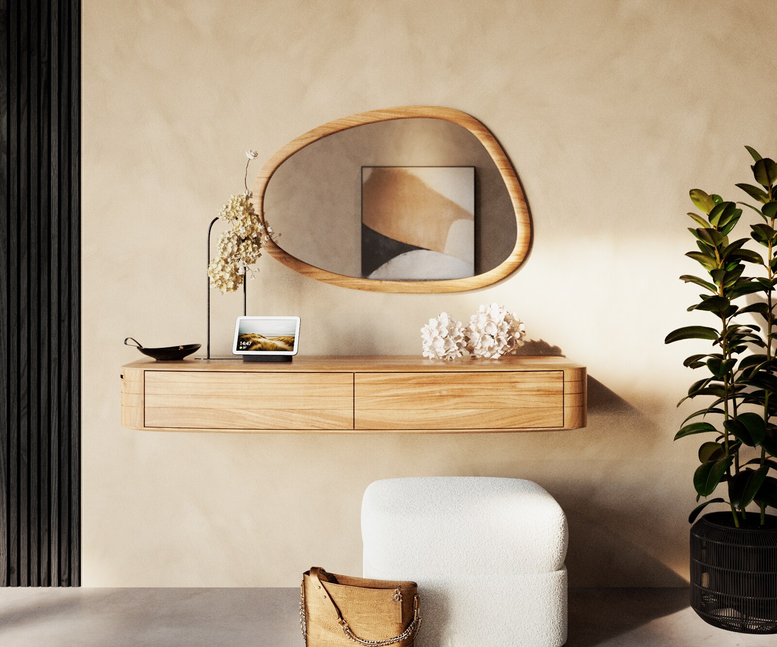 Spiegel Cermin 90x60 cm Acacia Aura 2