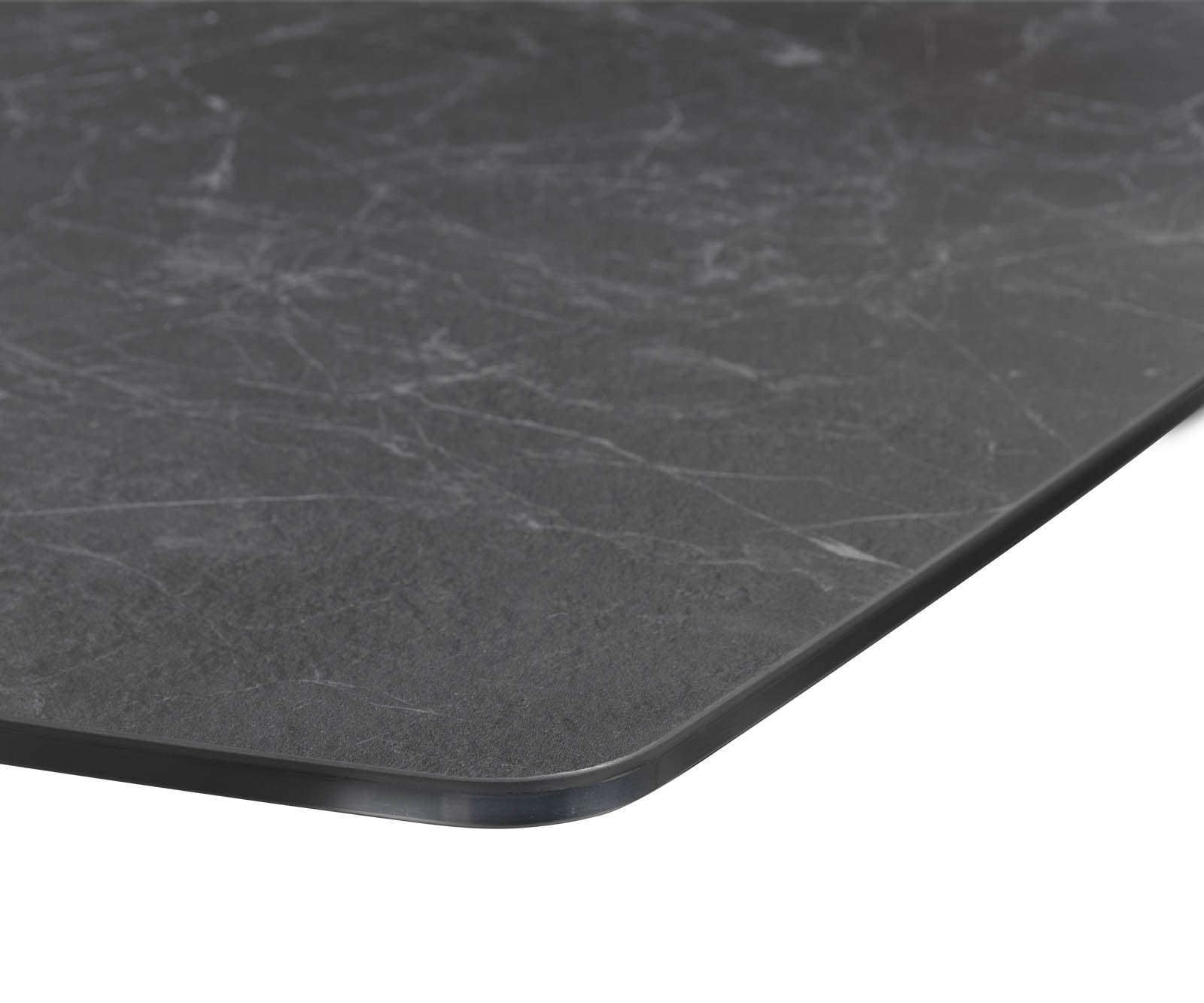 Eettafel Edge Bootsform 200x100 keramiek Laminam® Nero Greco grijs roestvrij staal breed 5