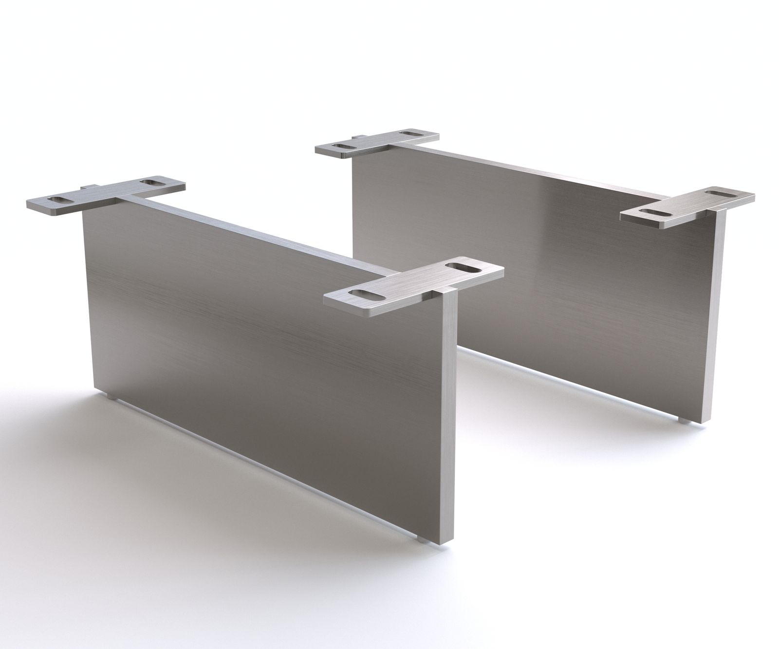 Poot zwevend-optiek 15 cm geborsteld RVS voor 40 cm diepe kast (set van 2)