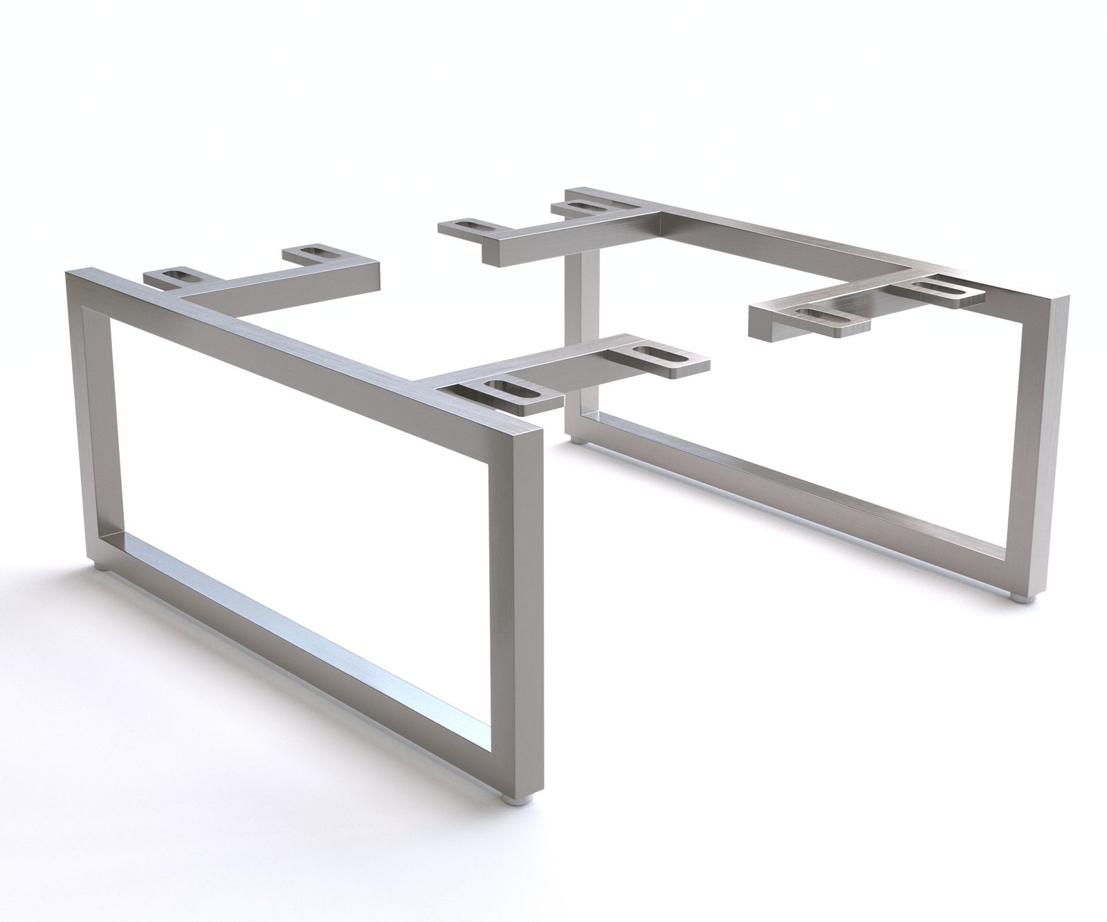 Pootglijder smal 15 cm geborsteld RVS voor boxmeubelen met een diepte van 35 cm (set van 2)