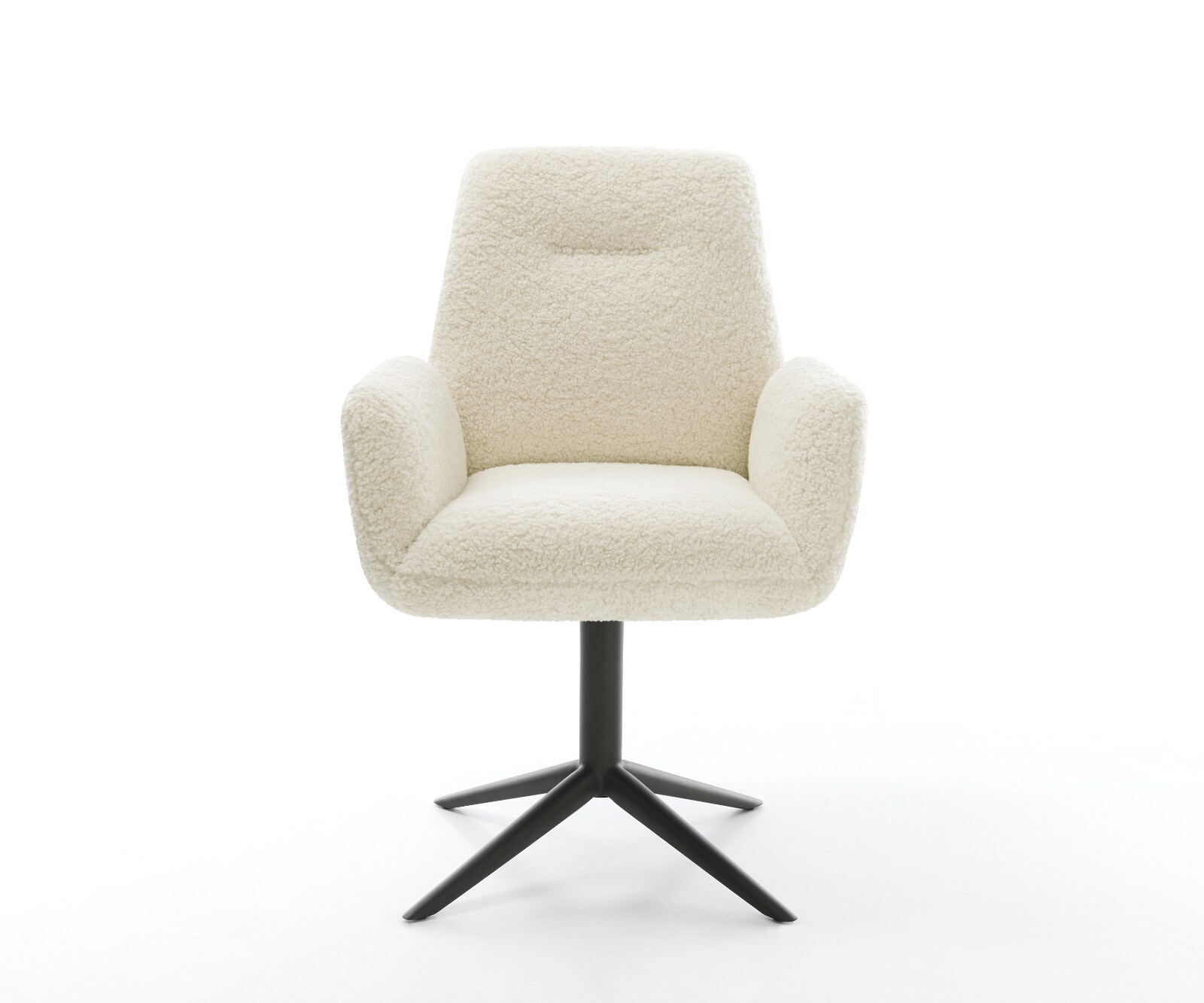 Draaistoel Zoa-Flex teddy beige kruispoot zwart 360° draaibaar rocker-functie pocketveer kern 1