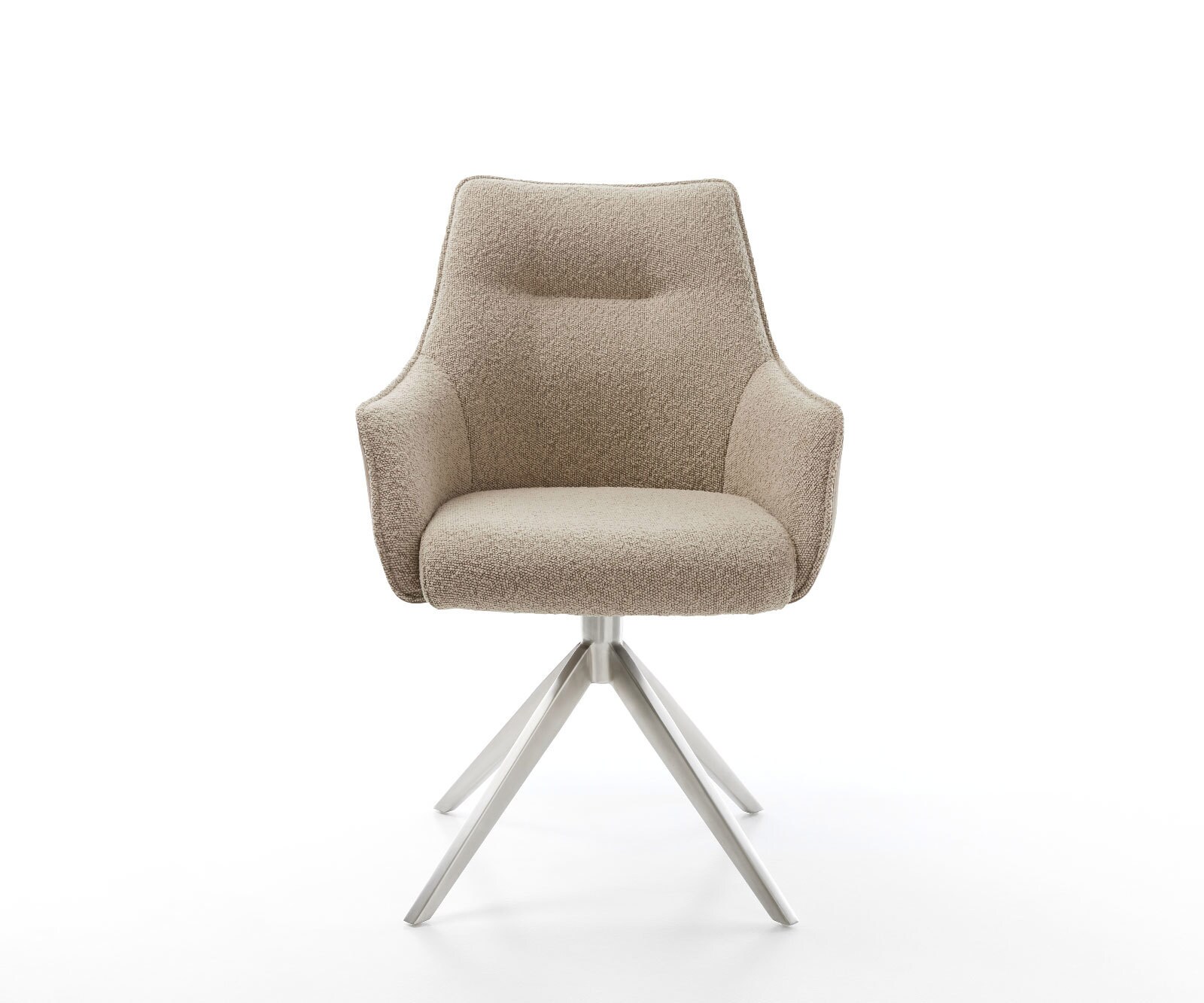 Draaistoel Alja-Flex met armleuning microvelours mud vintage kruisframe breed roestvrij staal 360° draaibaar rocker-functie pocketveer kern 1
