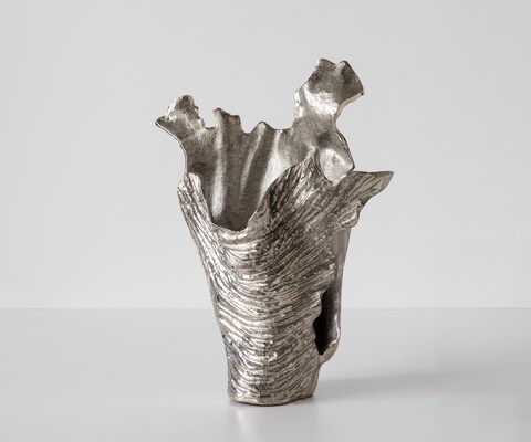 Vaas Corallo B37 x D18 x H48 cm Aluminium Platin Handgemaakt