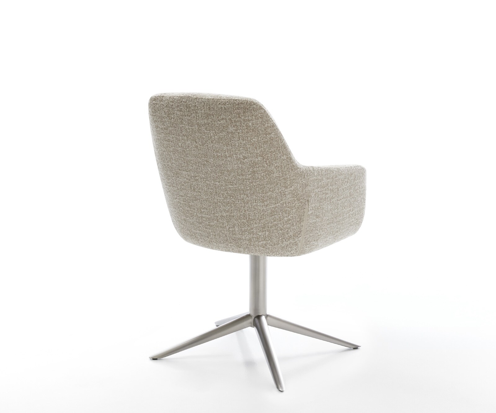 Draaistoel Pejo-Flex geweven stof beige kruispoot roestvrij staal 360° draaibaar rocker-functie pocketveer kern 5