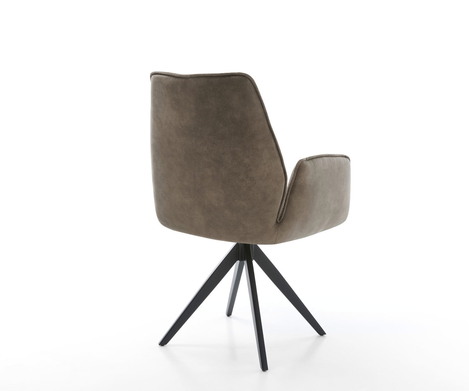 Eetkamerstoel Zoa-Flex microvelours taupe vintage kruisframe hoekig zwart pocketveer kern 5