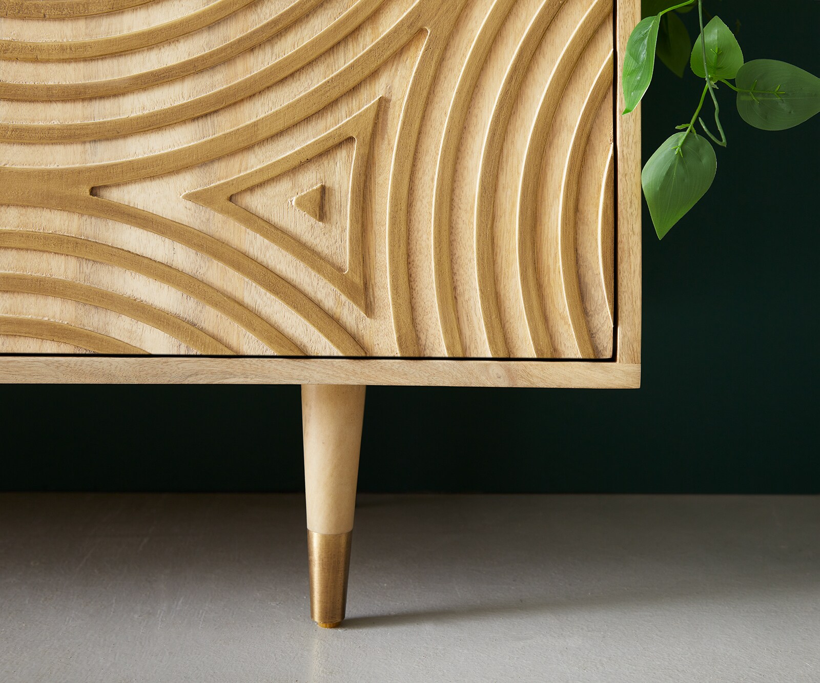 Dressoir Budaya Mango natuur 150 cm 3 deurs dressoir poot rond 5 Dressoir Budaya Mango natuur 150 cm 3 deurs dressoir poot rond 5