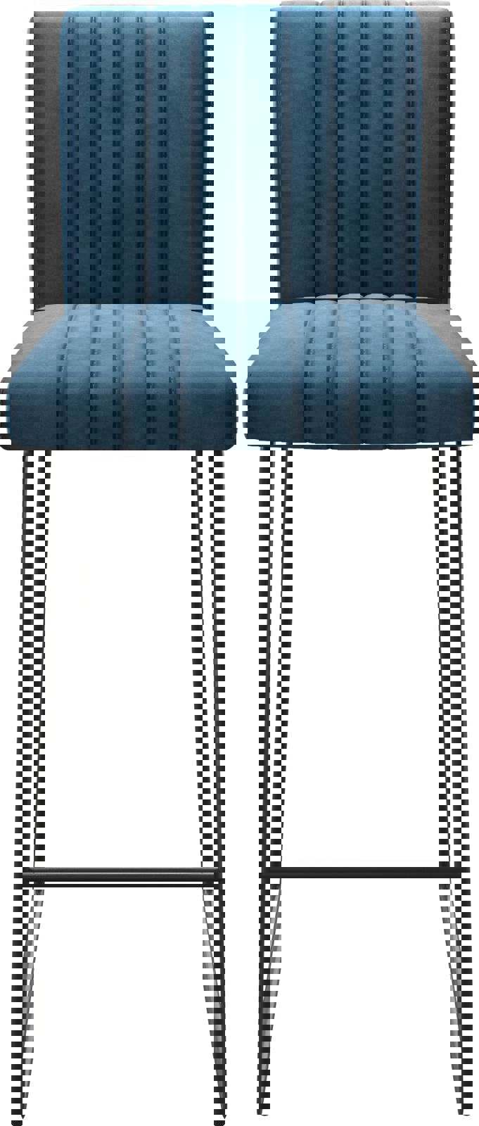 Barstoel Luiga-Flex fluweel blauw slipframe metaal 3 Barstoel Luiga-Flex fluweel blauw slipframe metaal 3