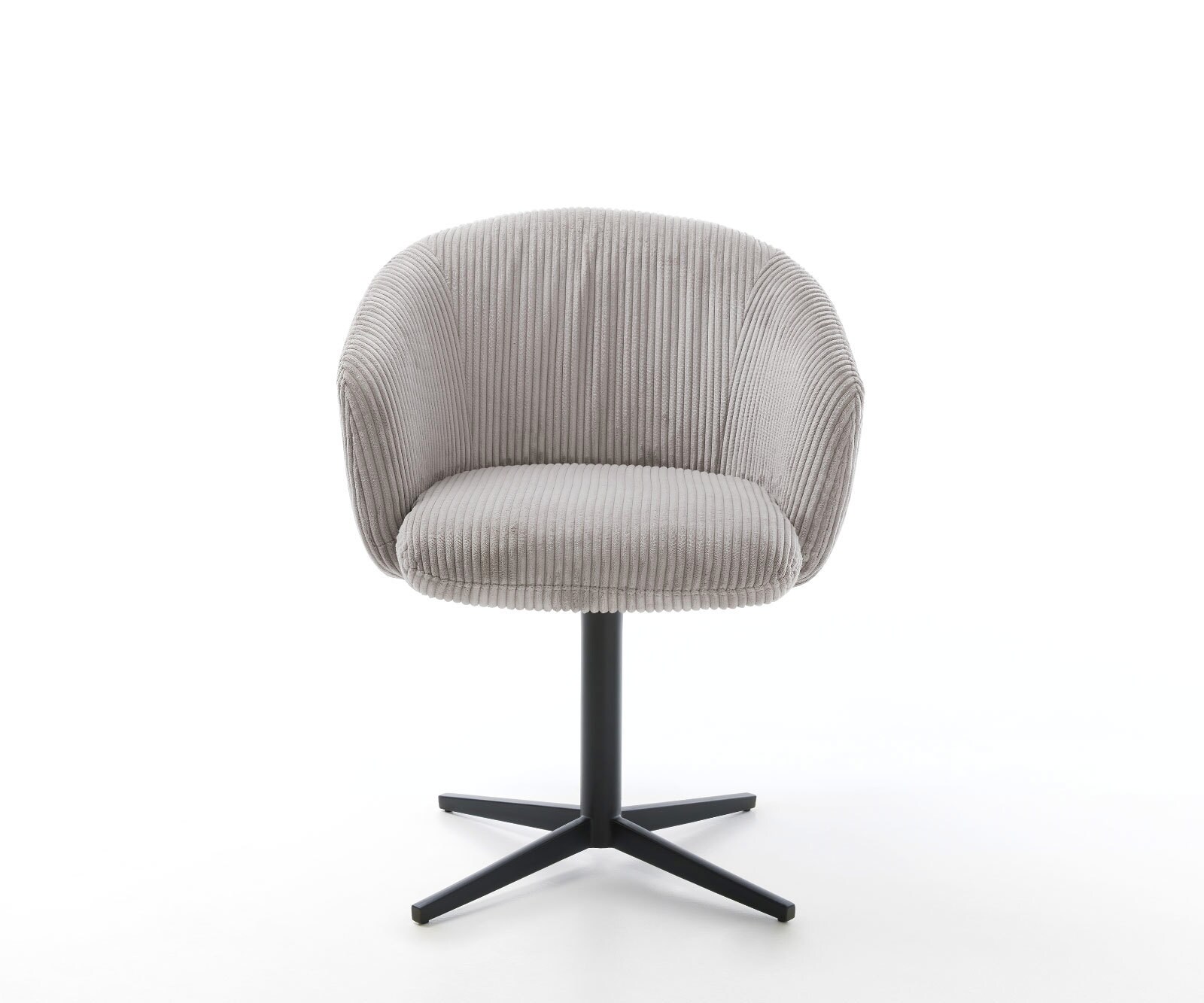 Draaistoel Caja-Flex met armleuning koord zilver grijs kruispoot zwart 360° draaibaar pocketveer kern 1