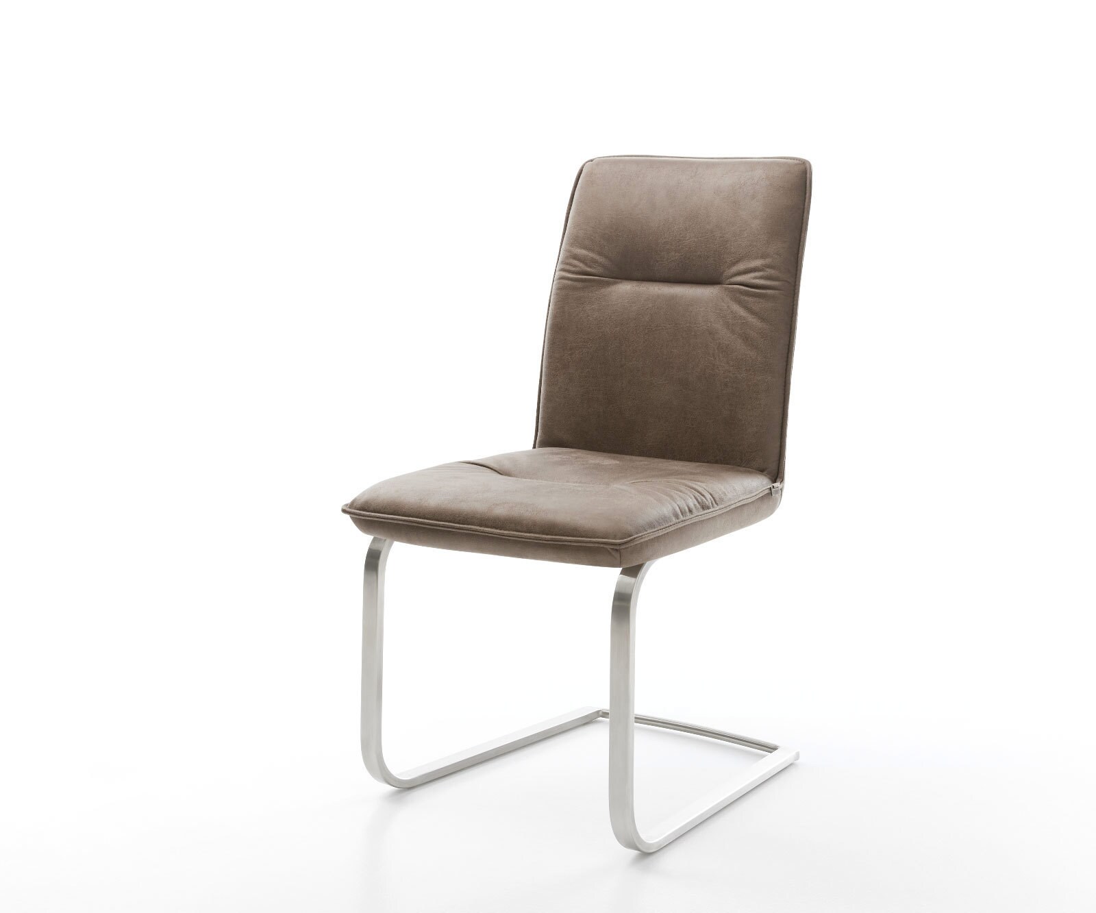 Sledemodel Vinjo-Flex microvelours taupe vintage sledemodel vlak roestvrij staal