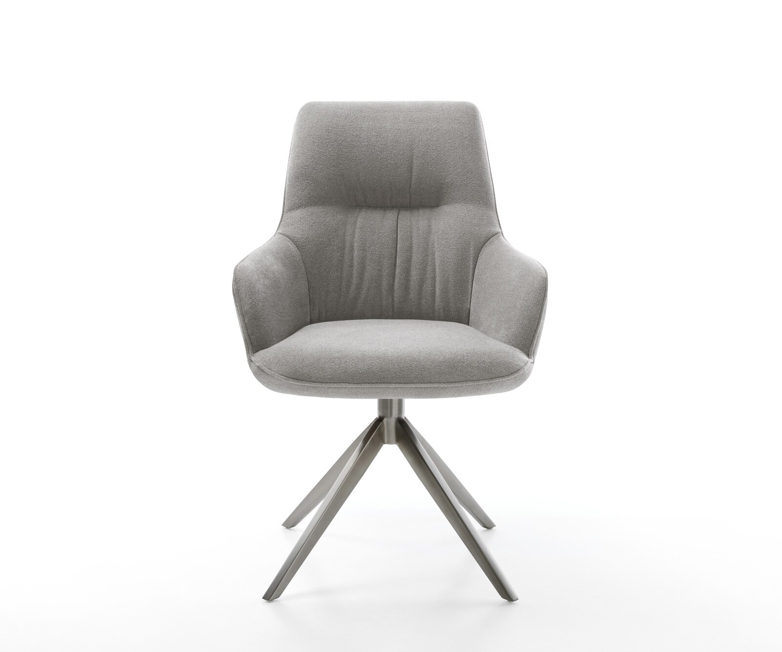 Draaistoel Zelia-Flex met armleuning zachte stof met structuur grijs kruisframe breed grafiet 360° draaibaar rocker-functie pocketveer kern 1