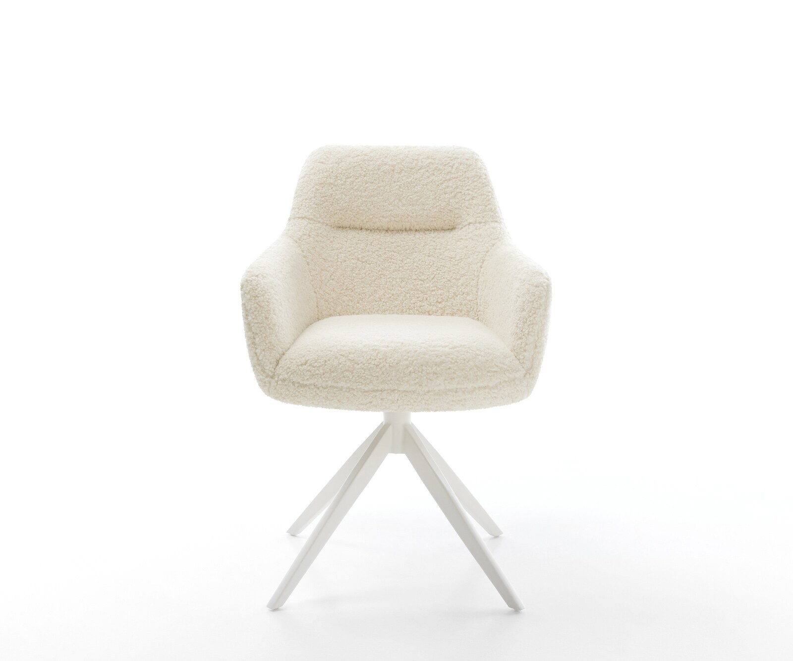Draaistoel Pejo-Flex teddy beige kruisframe breed wit 360° draaibaar rocker-functie pocketveer kern 2