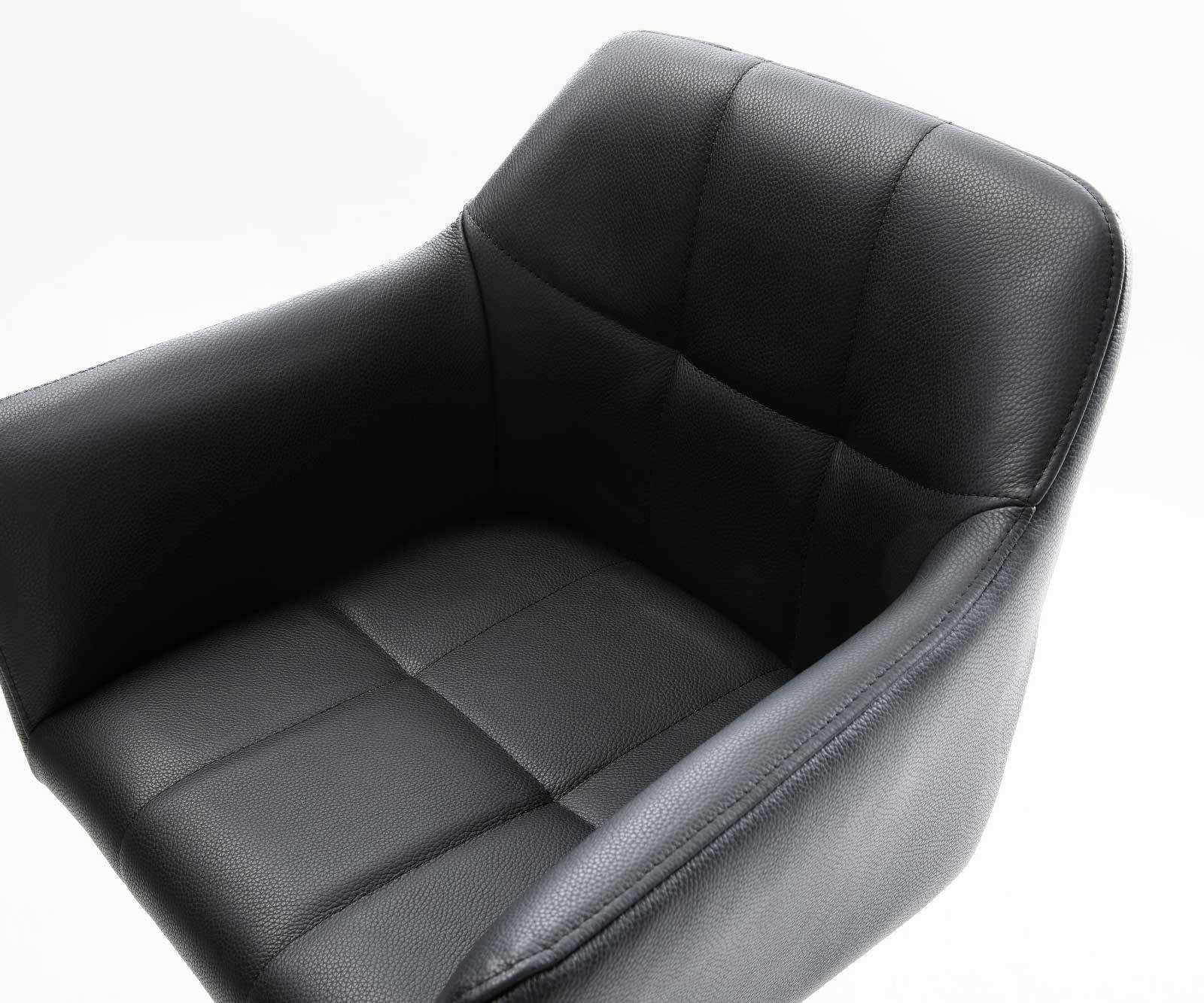 Barstoel Yulo-Flex echt leer zwart slipframe roestvrij staal 3