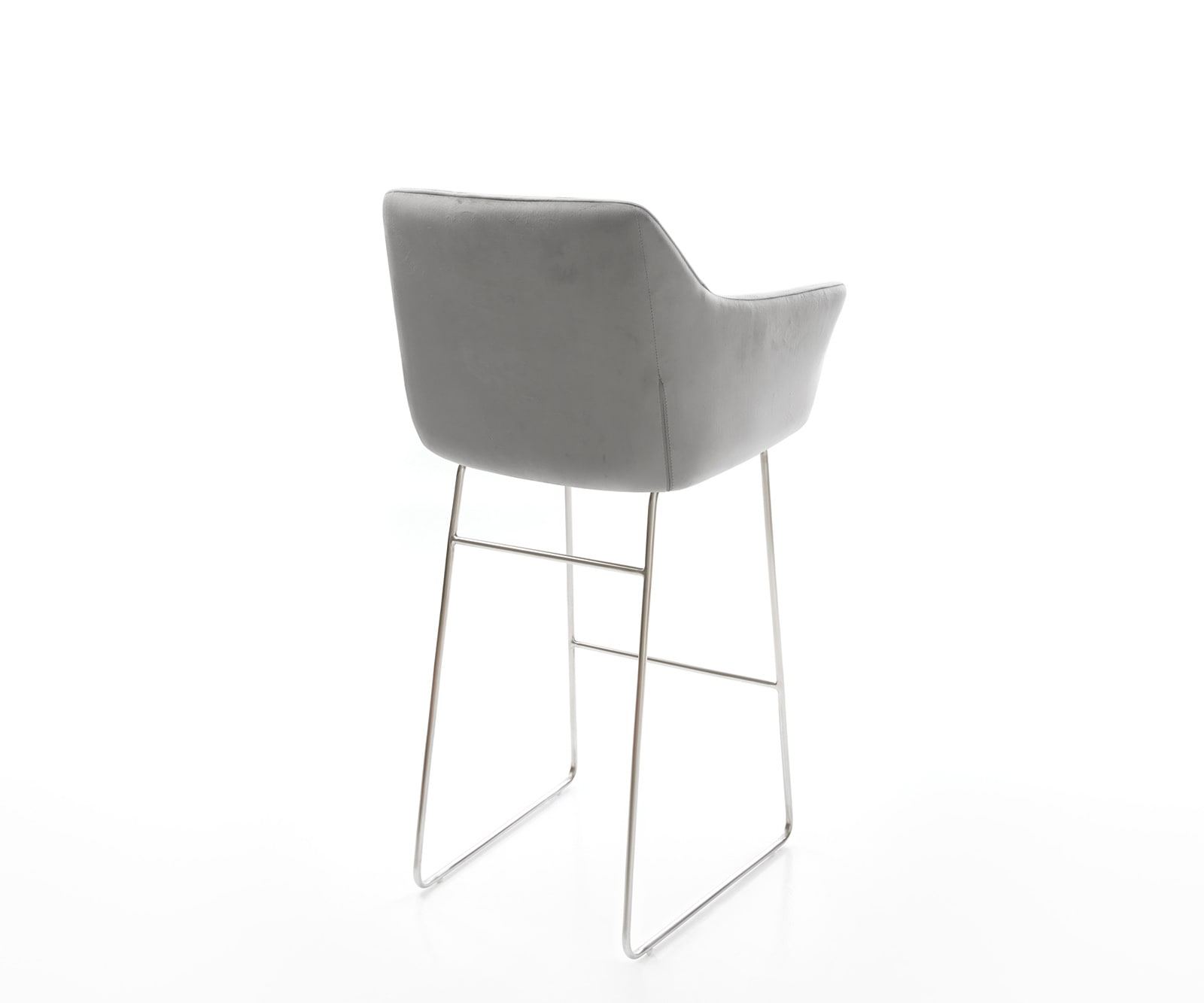 Barstoel Yulo-Flex fluweel grijs slipframe roestvrij staal 5