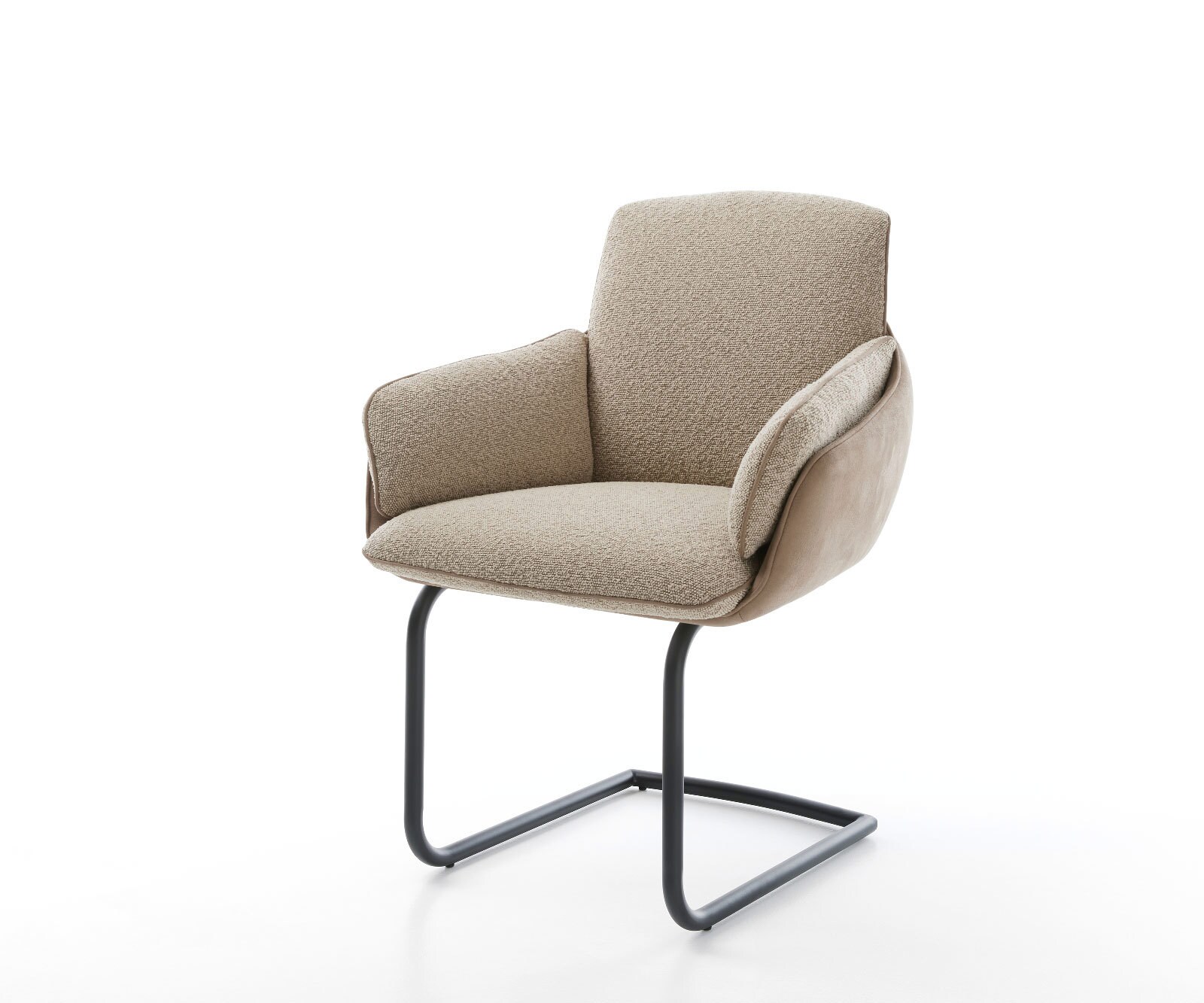 Sledemodel Luan-Flex met armleuning materiaalmix mud sledemodel rond zwart