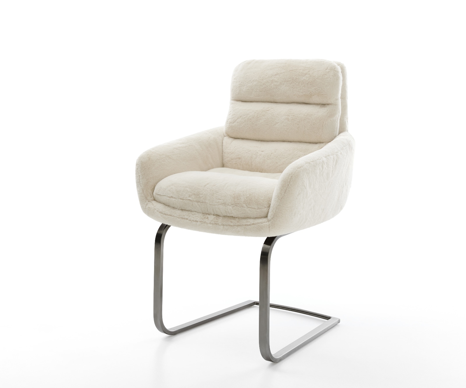 Sledemodel Abelia-Flex met armleuning pluchen crème-wit sledemodel vlak grafiet 1