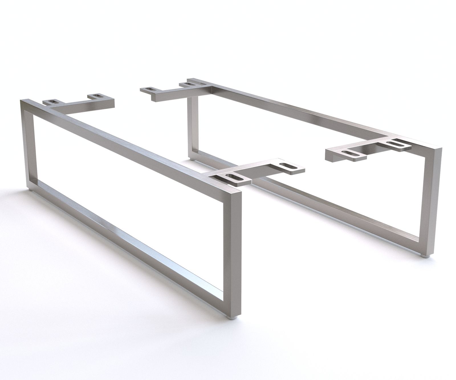 Pootglijder smal 20 cm geborsteld RVS voor kast van 60 cm diep (set van 2)