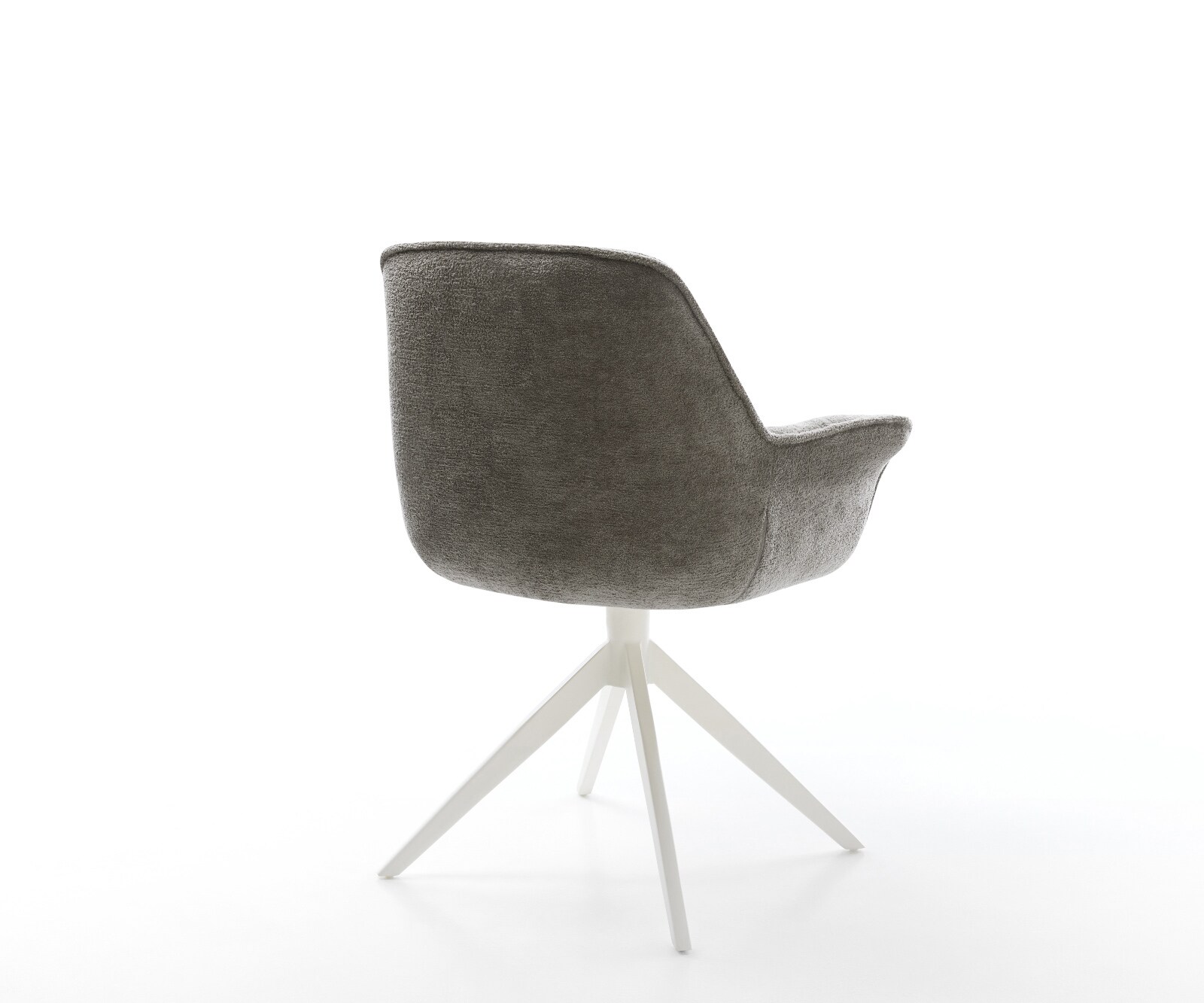 Draaistoel Kaira-Flex bouclé zacht mud kruisframe breed wit 360° draaibaar rocker-functie 4
