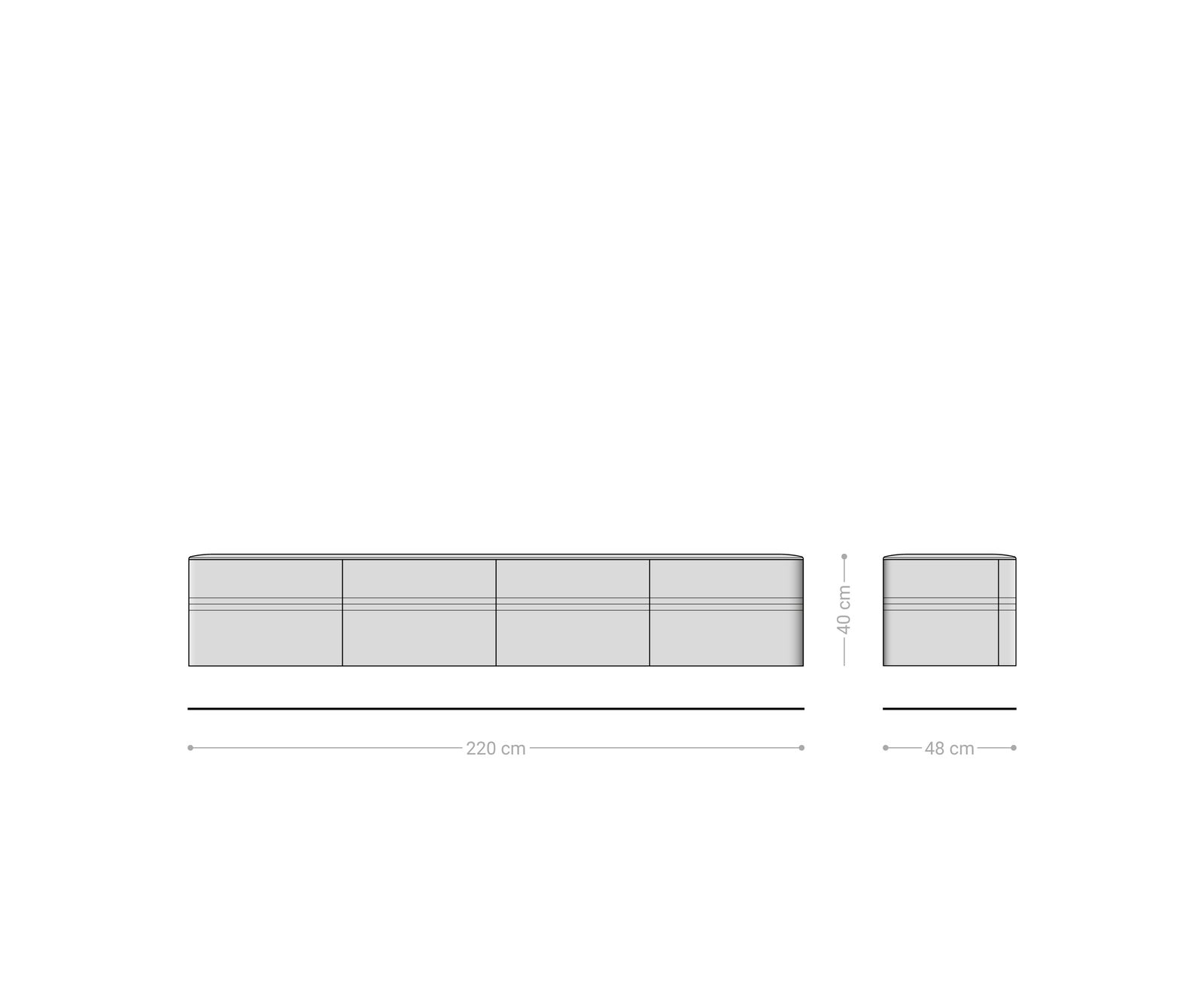 Tv-meubel Nagaru 220 cm acacia aura 4 deuren zwevend 9