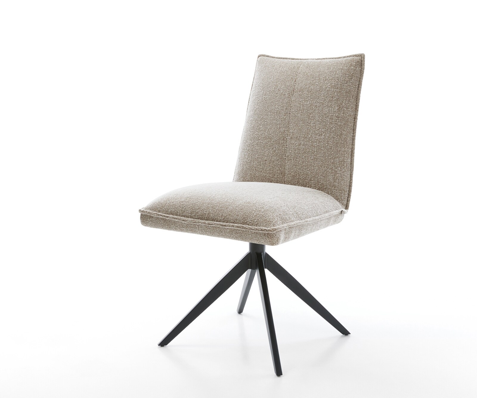 Draaistoel Lelio-Flex geweven stof beige kruisframe breed zwart 360° draaibaar rocker-functie pocketveer kern 1
