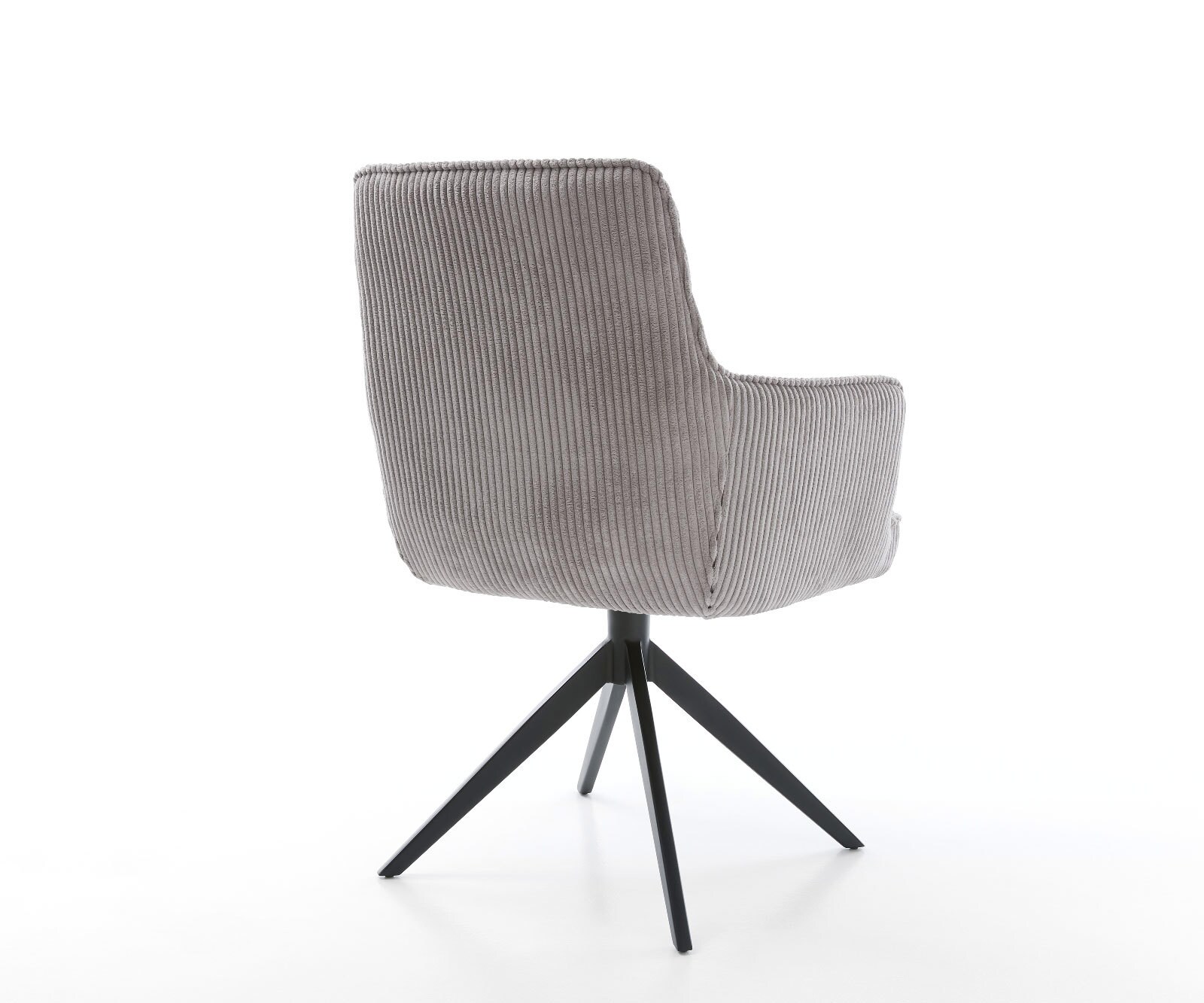 Draaistoel Heira-Flex met armleuning koord zilver grijs kruisframe breed zwart 360° draaibaar pocketveer kern 5
