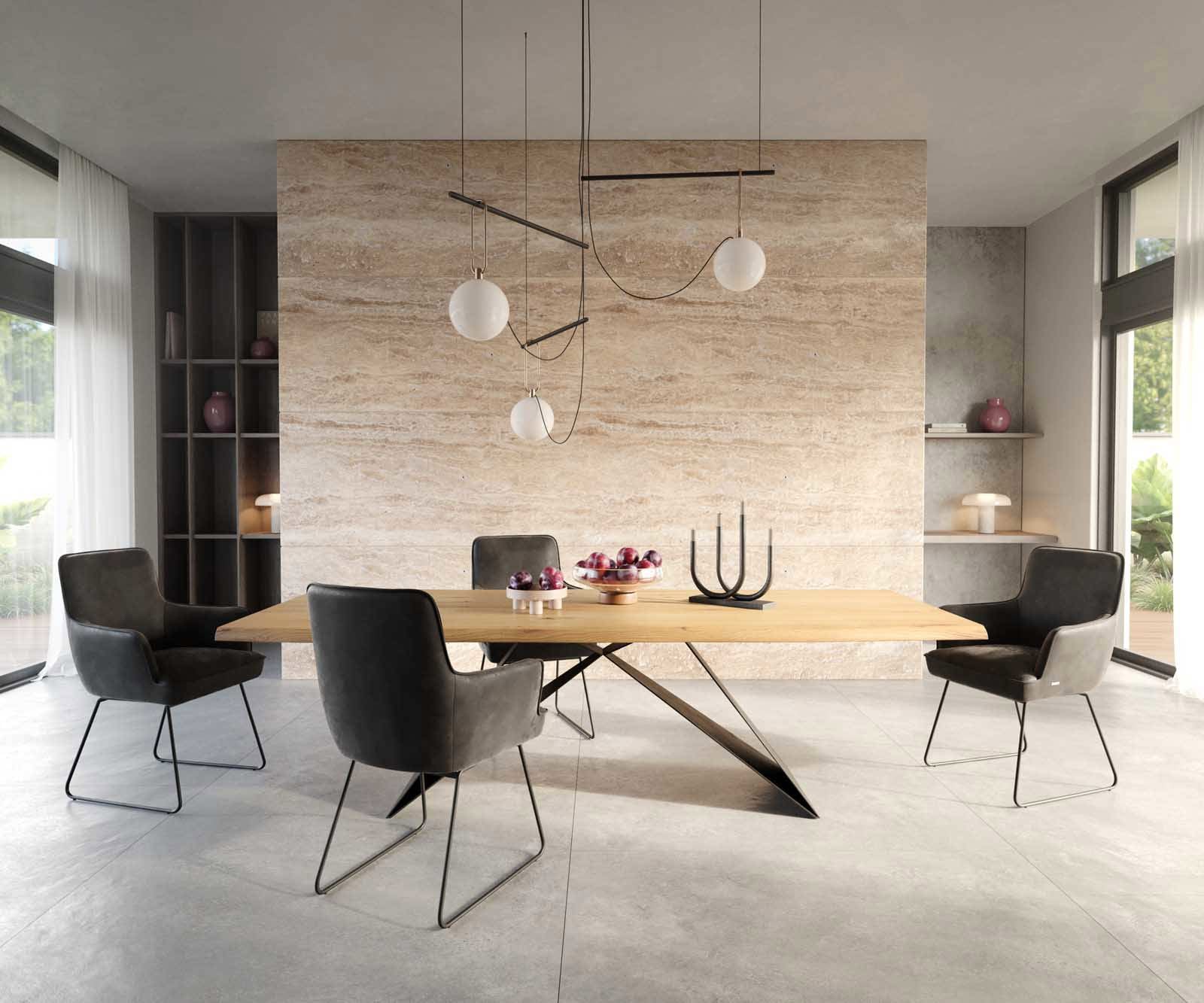 Eetkamerstoel Heira-Flex met armleuning microvelours antraciet vintage slipframe zwart pocketveer kern 4 Eetkamerstoel Heira-Flex met armleuning microvelours antraciet vintage slipframe zwart pocketveer kern 4