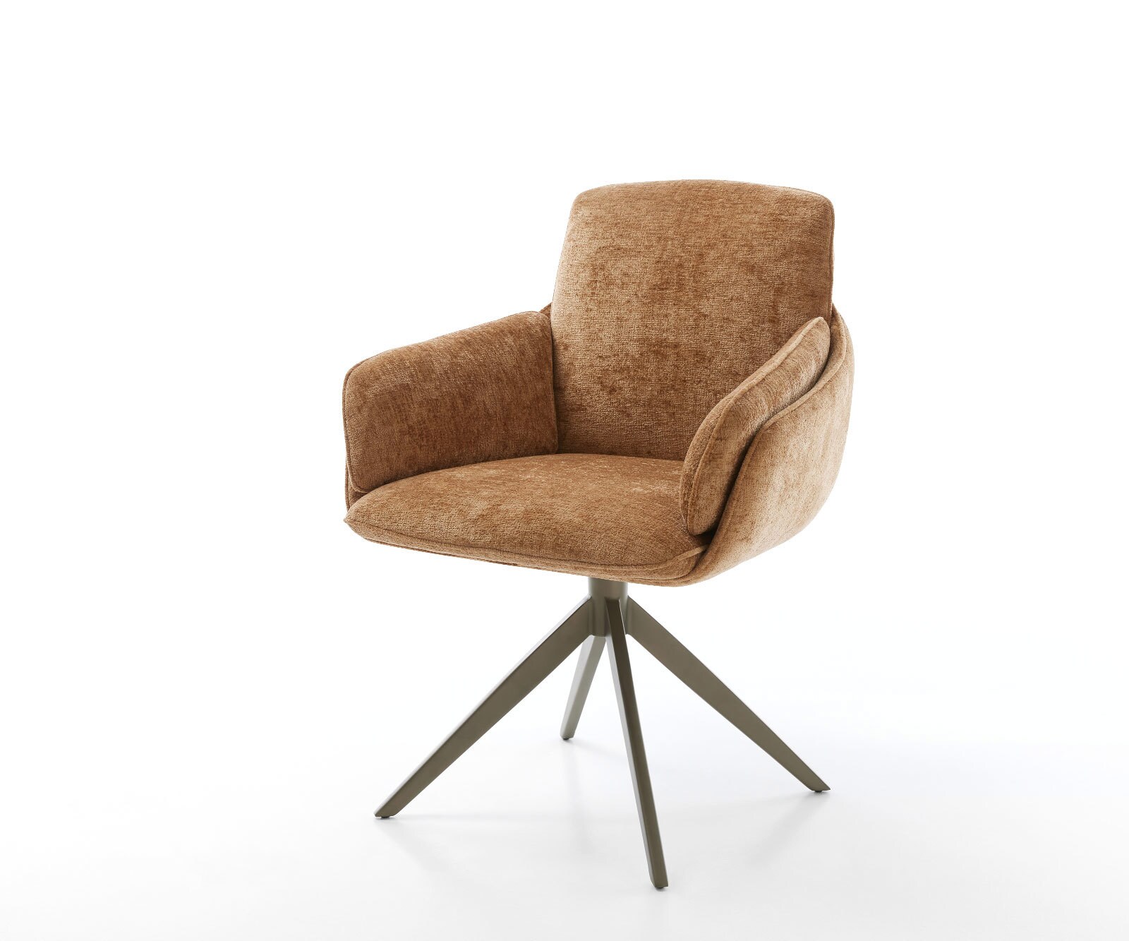 Draaistoel Luan-Flex met armleuning chenille Roest kruisframe breed afwerking met titanium 360° draaibaar rocker-functie