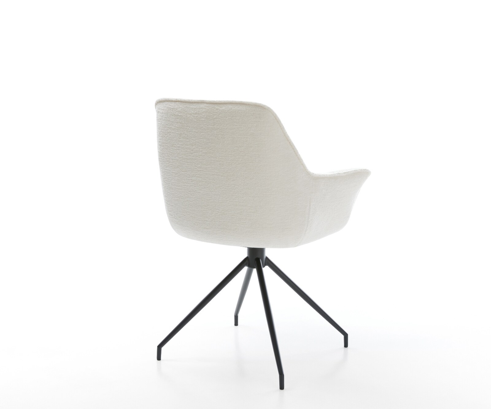 Eetkamerstoel Kaira-Flex bouclé zacht beige kruisframe conisch zwart 5