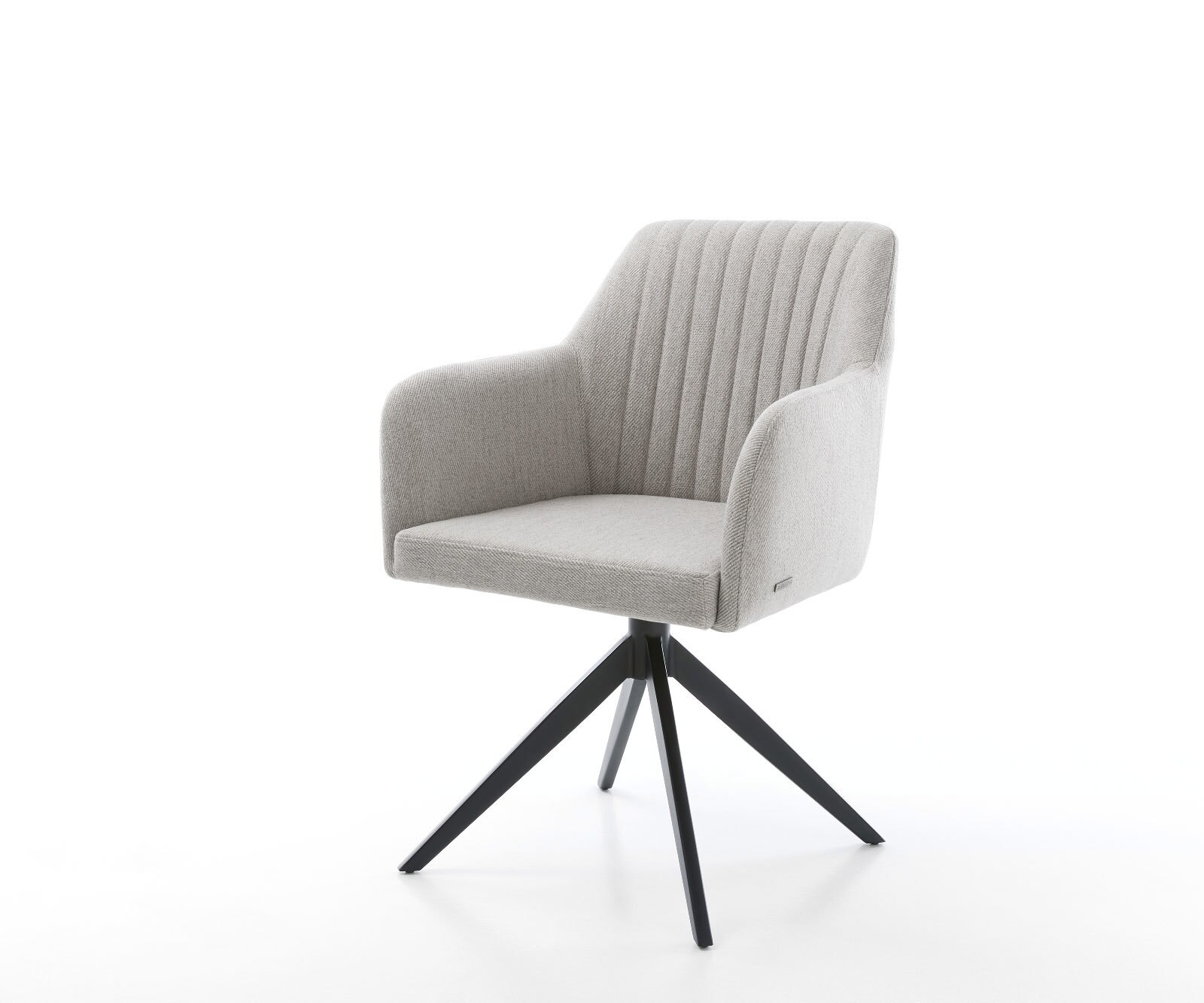 Eetkamerstoel Greg-Flex stripes lichtgrijs kruisframe breed zwart pocketveer kern