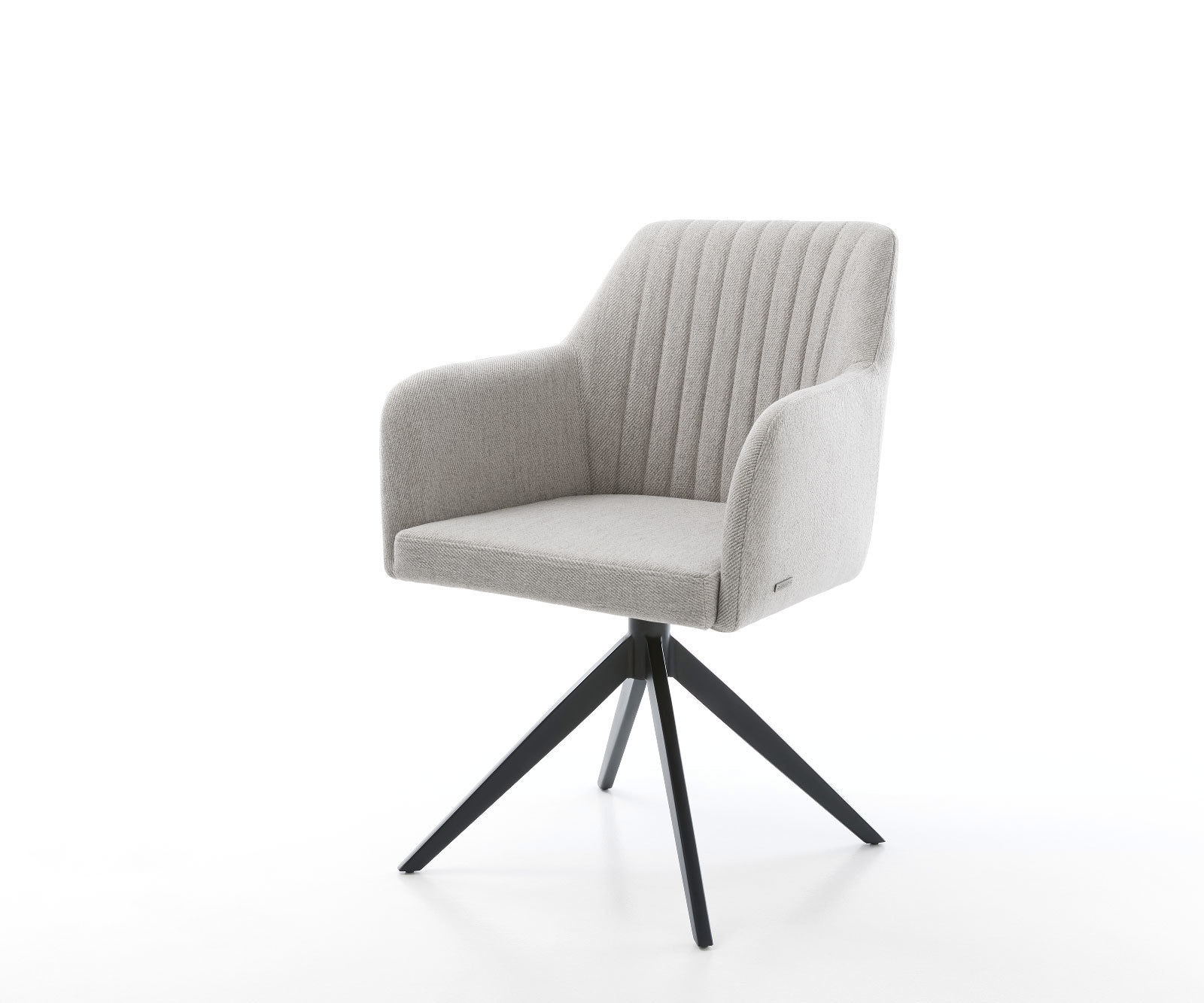 Eetkamerstoel Greg-Flex stripes lichtgrijs kruisframe breed zwart pocketveer kern 1