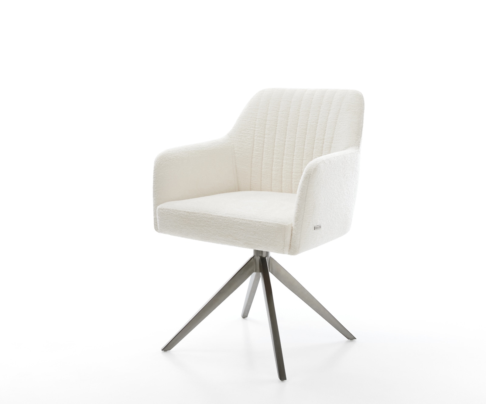 Draaistoel Greg-Flex bouclé zacht beige kruisframe breed grafiet 360° draaibaar rocker-functie pocketveer kern 1