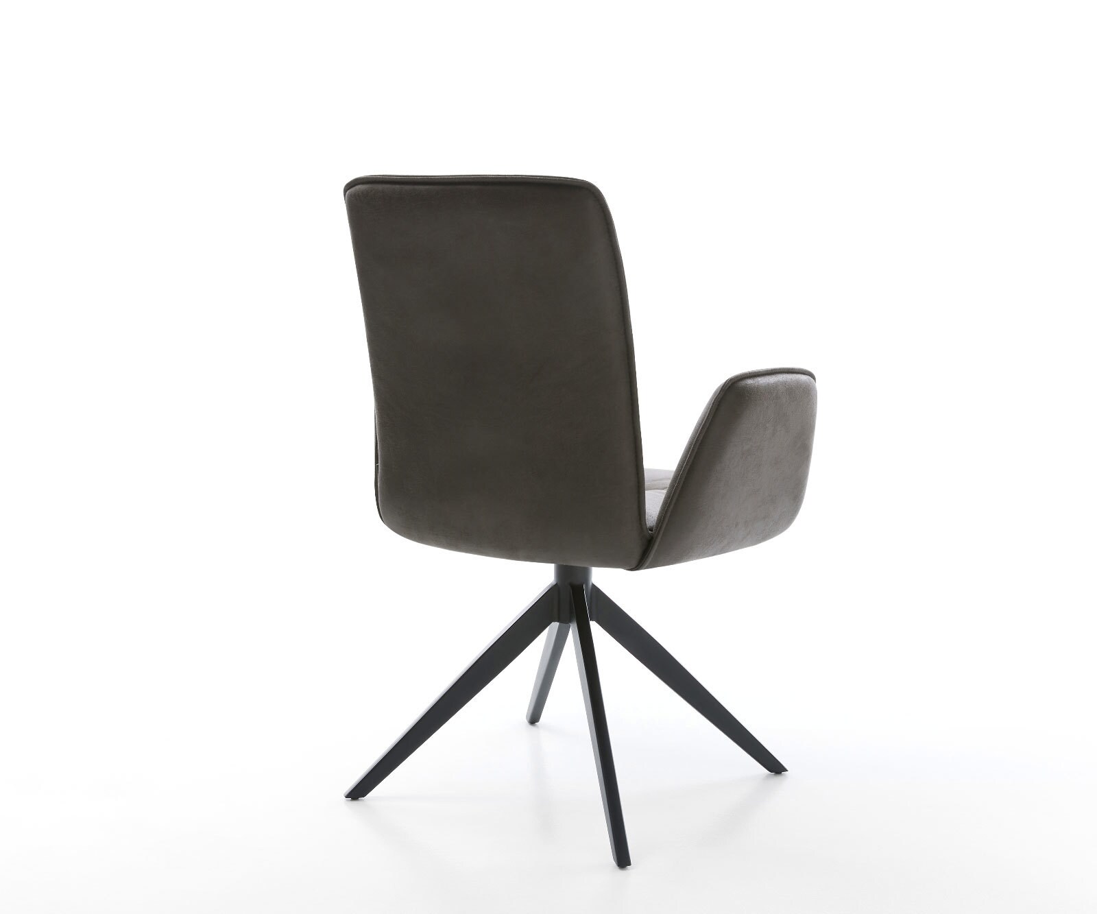 Draaistoel Vinja-Flex microvelours antraciet vintage kruisframe breed zwart 360° draaibaar rocker-functie 4
