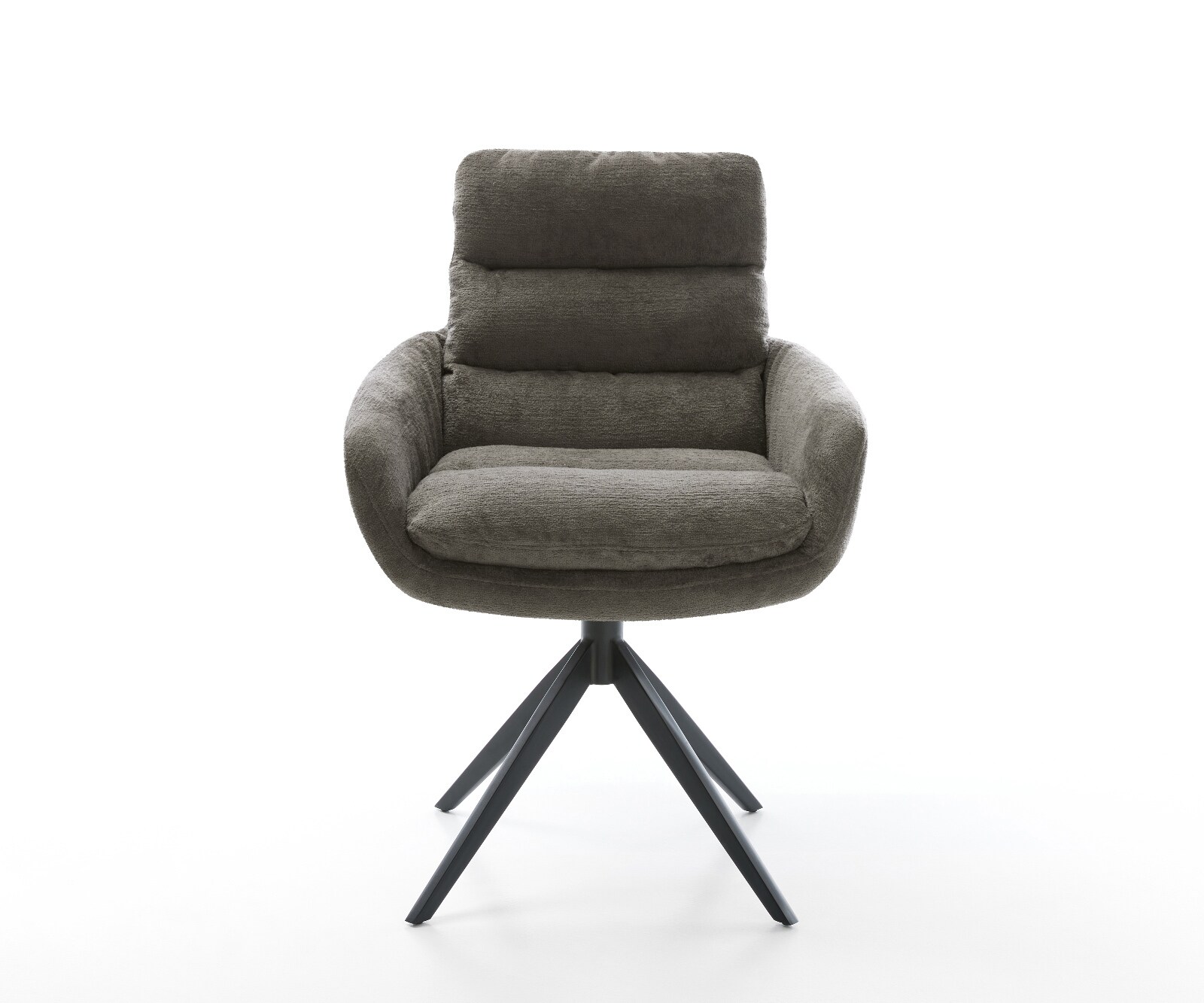 Draaistoel Abelia-Flex met armleuning bouclé zacht mud kruisframe breed zwart 360° draaibaar rocker-functie 2