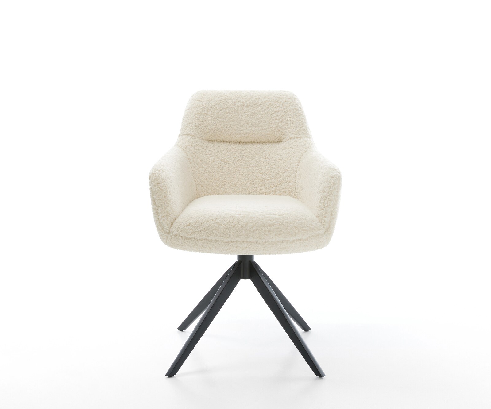 Draaistoel Pejo-Flex teddy beige kruisframe breed zwart 360° draaibaar rocker-functie pocketveer kern 2