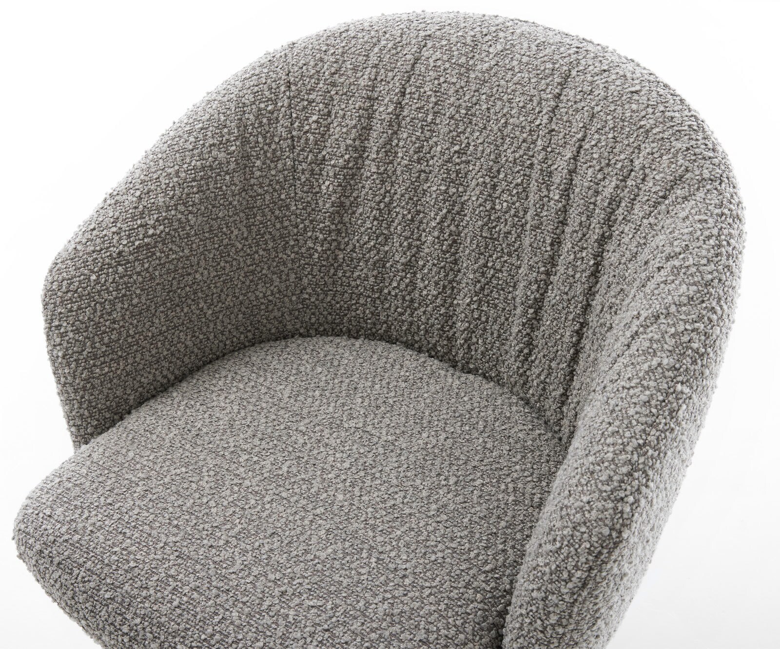 Draaistoel Caja-Flex met armleuning bouclé zilver grijs kruisframe breed afwerking met titanium 360° draaibaar rocker-functie pocketveer kern 4