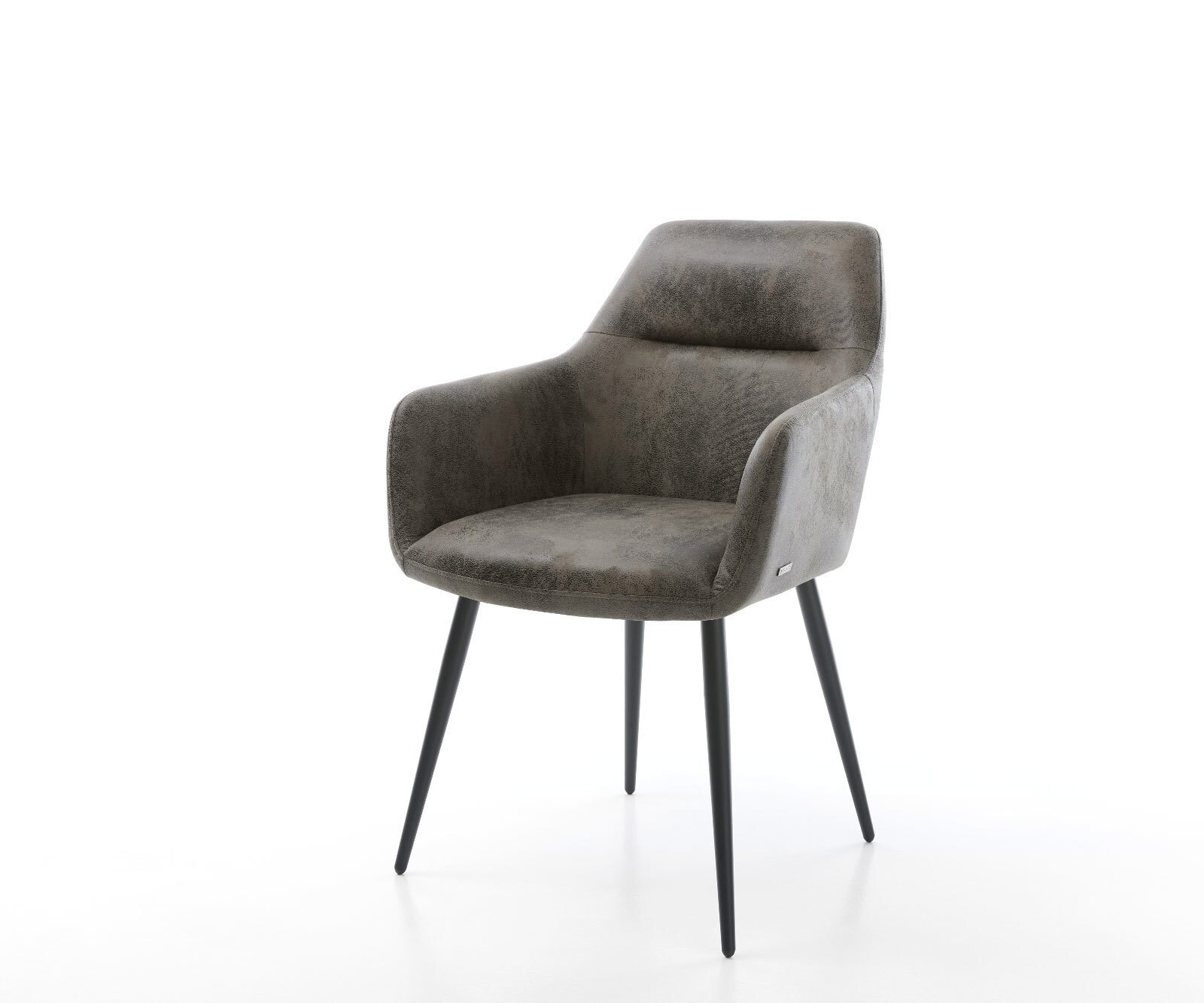 Eetkamerstoel Pejo-Flex microvelours grijs antiek 4-poot conisch zwart pocketveer kern Eetkamerstoel Pejo-Flex microvelours grijs antiek 4-poot conisch zwart pocketveer kern