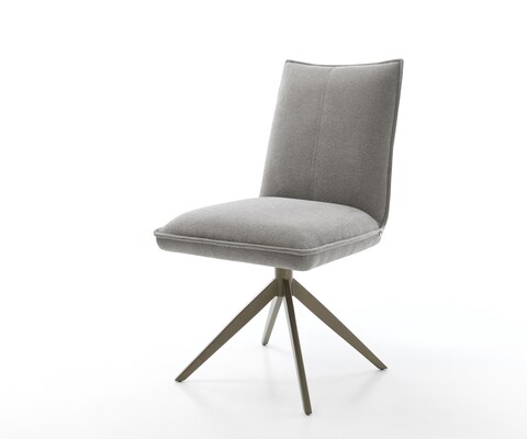 Draaistoel Lelio-Flex zachte stof met structuur grijs kruisframe breed afwerking met titanium 360° draaibaar rocker-functie pocketveer kern