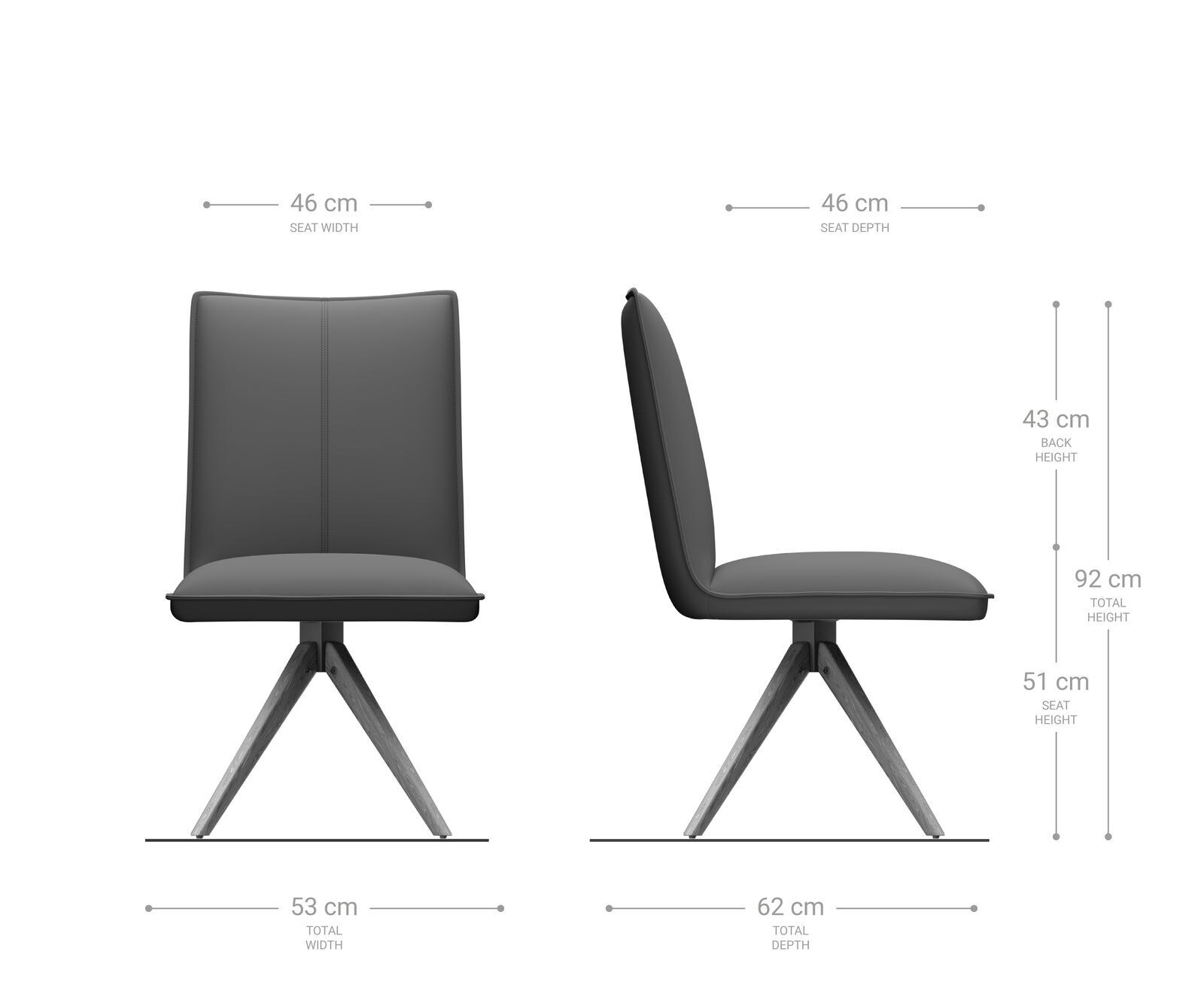 Eetkamerstoel Lelio-Flex echt leer zwart houten frame hoekig natuur pocketveer kern 5 Eetkamerstoel Lelio-Flex echt leer zwart houten frame hoekig natuur pocketveer kern 5
