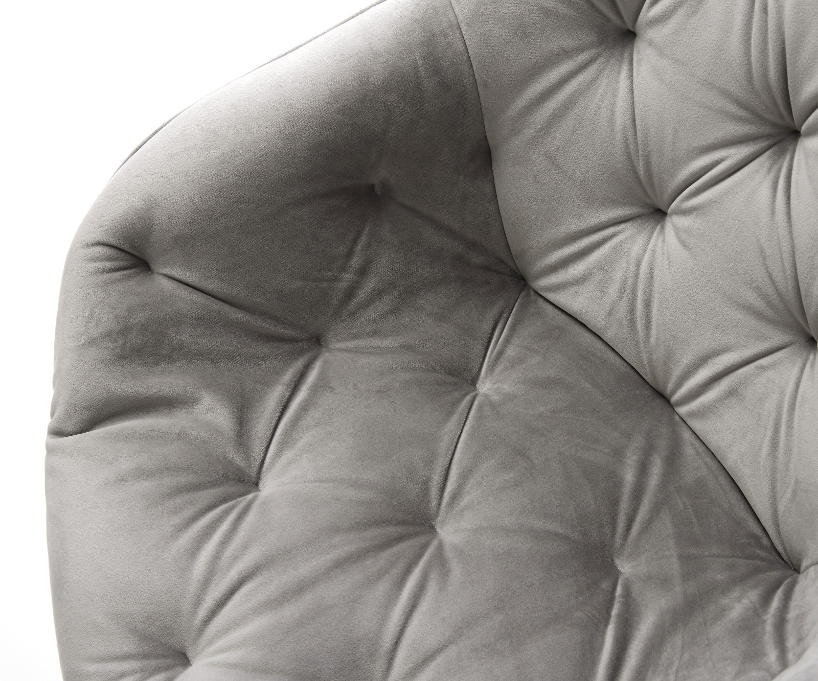 Draaistoel Gaio-Flex fluweel grijs kruisframe breed roestvrij staal 360° draaibaar rocker-functie 3 Draaistoel Gaio-Flex fluweel grijs kruisframe breed roestvrij staal 360° draaibaar rocker-functie 3