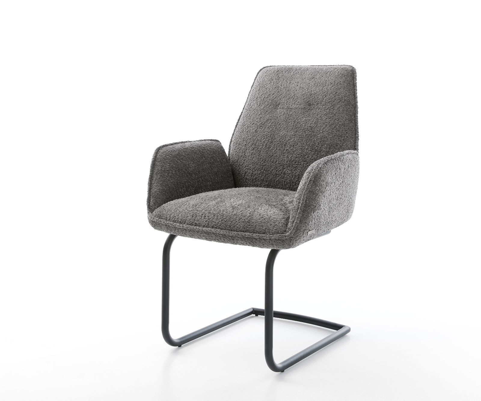 Sledemodel Zoa-Flex bouclé grijs sledemodel rond zwart pocketveer kern