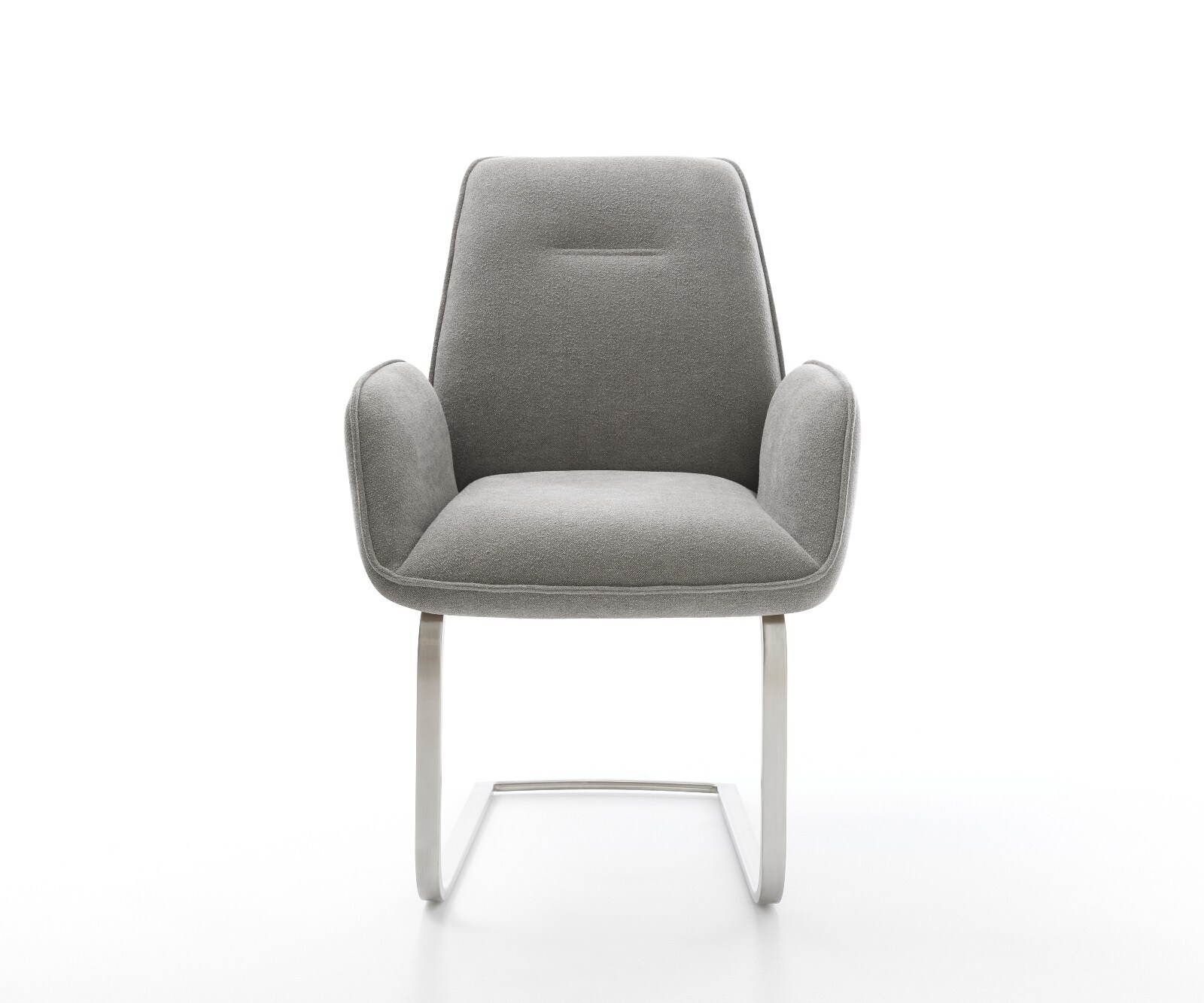 Sledemodel Zoa-Flex zachte stof met structuur grijs sledemodel vlak roestvrij staal pocketveer kern 2