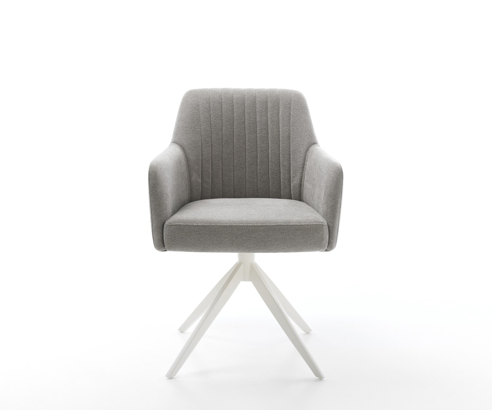 Draaistoel Greg-Flex zachte stof met structuur grijs kruisframe breed wit 360° draaibaar rocker-functie pocketveer kern 2