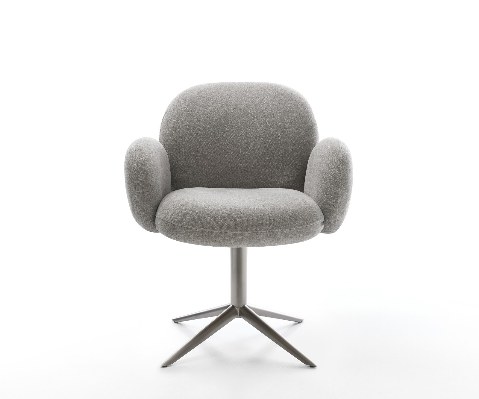Draaistoel Nube-Flex met armleuning zachte stof met structuur grijs kruispoot grafiet 360° draaibaar rocker-functie pocketveer kern 2