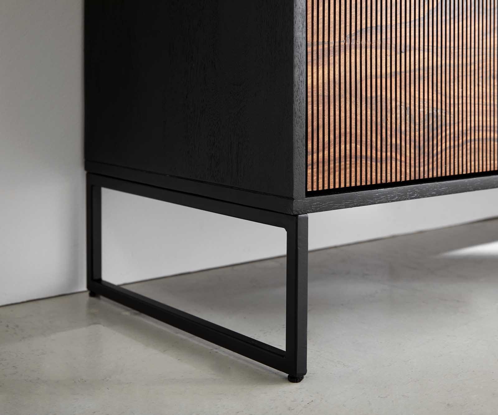 Dressoir Vaag 170 cm Sheesham natuur mango zwart 4 deuren 5 Dressoir Vaag 170 cm Sheesham natuur mango zwart 4 deuren 5