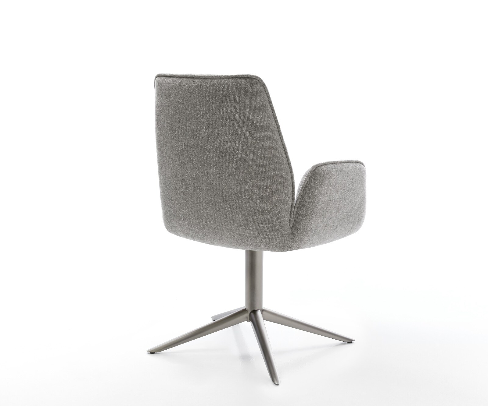 Draaistoel Zoa-Flex zachte stof met structuur grijs kruispoot grafiet 360° draaibaar rocker-functie pocketveer kern 4
