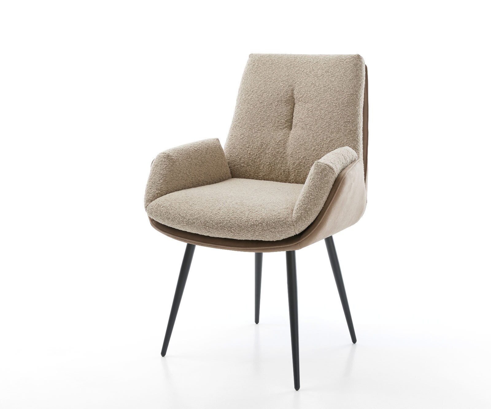 Eetkamerstoel Clea-Flex materiaalmix mud 4-poot conisch zwart Eetkamerstoel Clea-Flex materiaalmix mud 4-poot conisch zwart