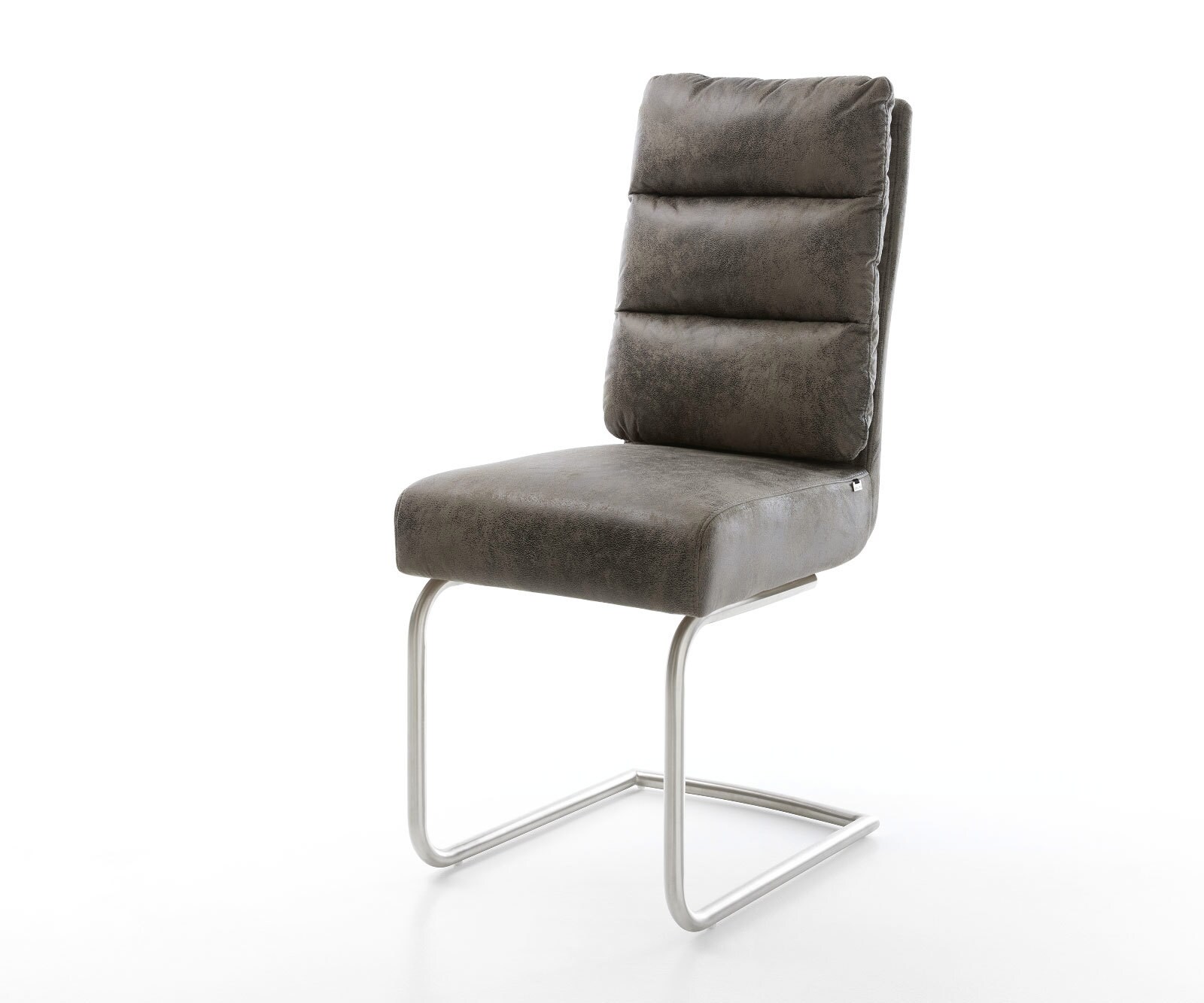 Sledemodel Pela-Flex microvelours grijs antiek sledemodel rond roestvrij staal pocketveer kern Sledemodel Pela-Flex microvelours grijs antiek sledemodel rond roestvrij staal pocketveer kern