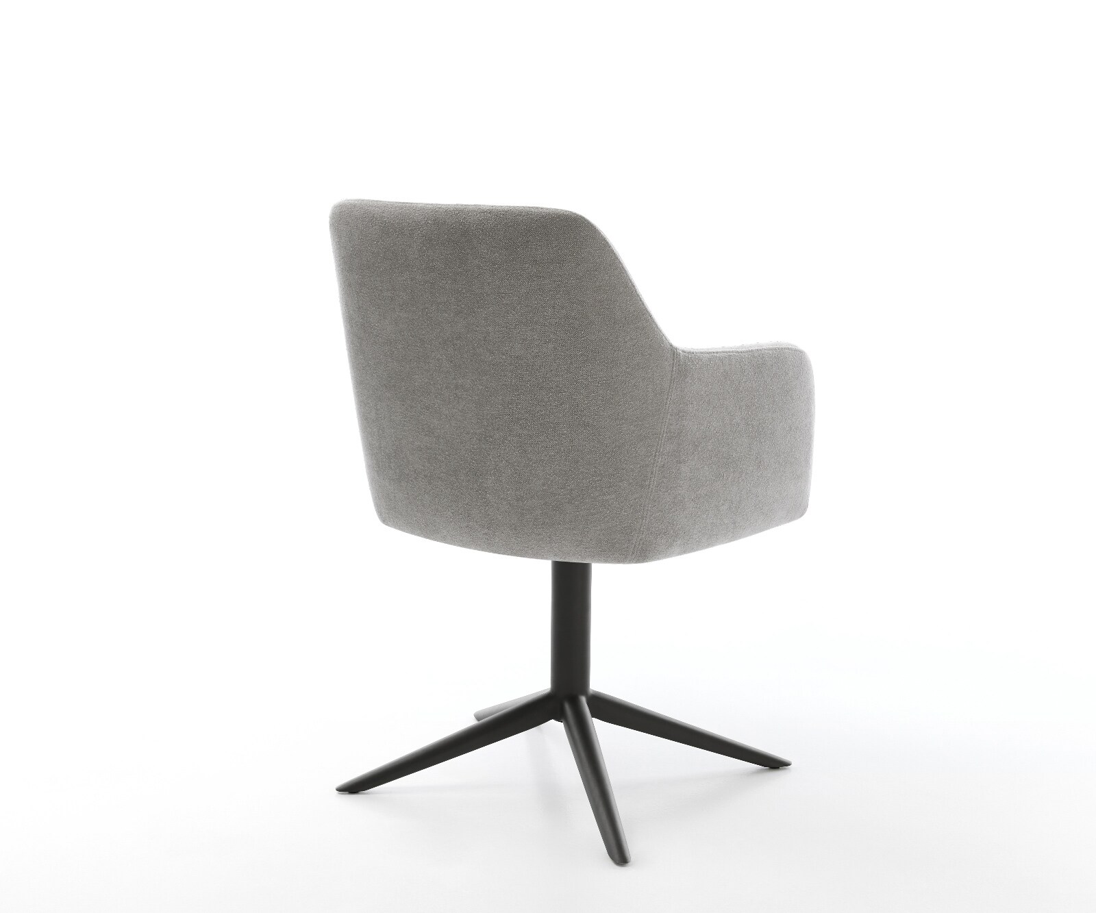 Draaistoel Greg-Flex zachte stof met structuur grijs kruispoot zwart 360° draaibaar rocker-functie pocketveer kern 5